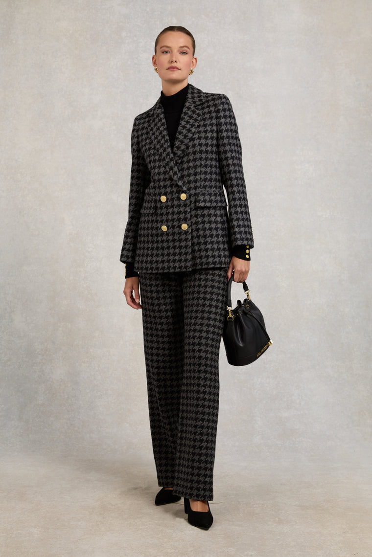 The Large Scale Charcoal Houndstooth Suit