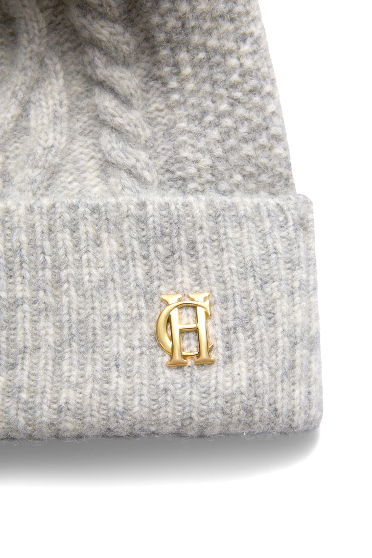 Sloane Cable Bobble Hat (Grey Marl)