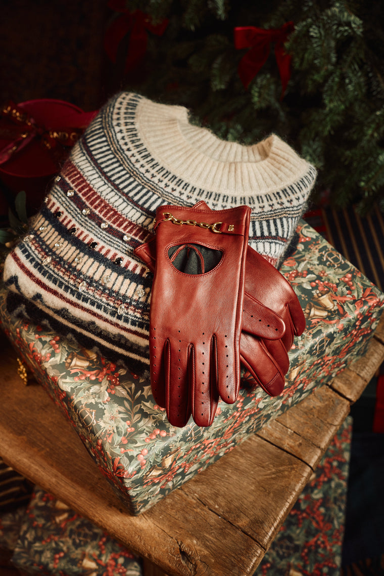 Leather Driving Gloves (Oxblood)