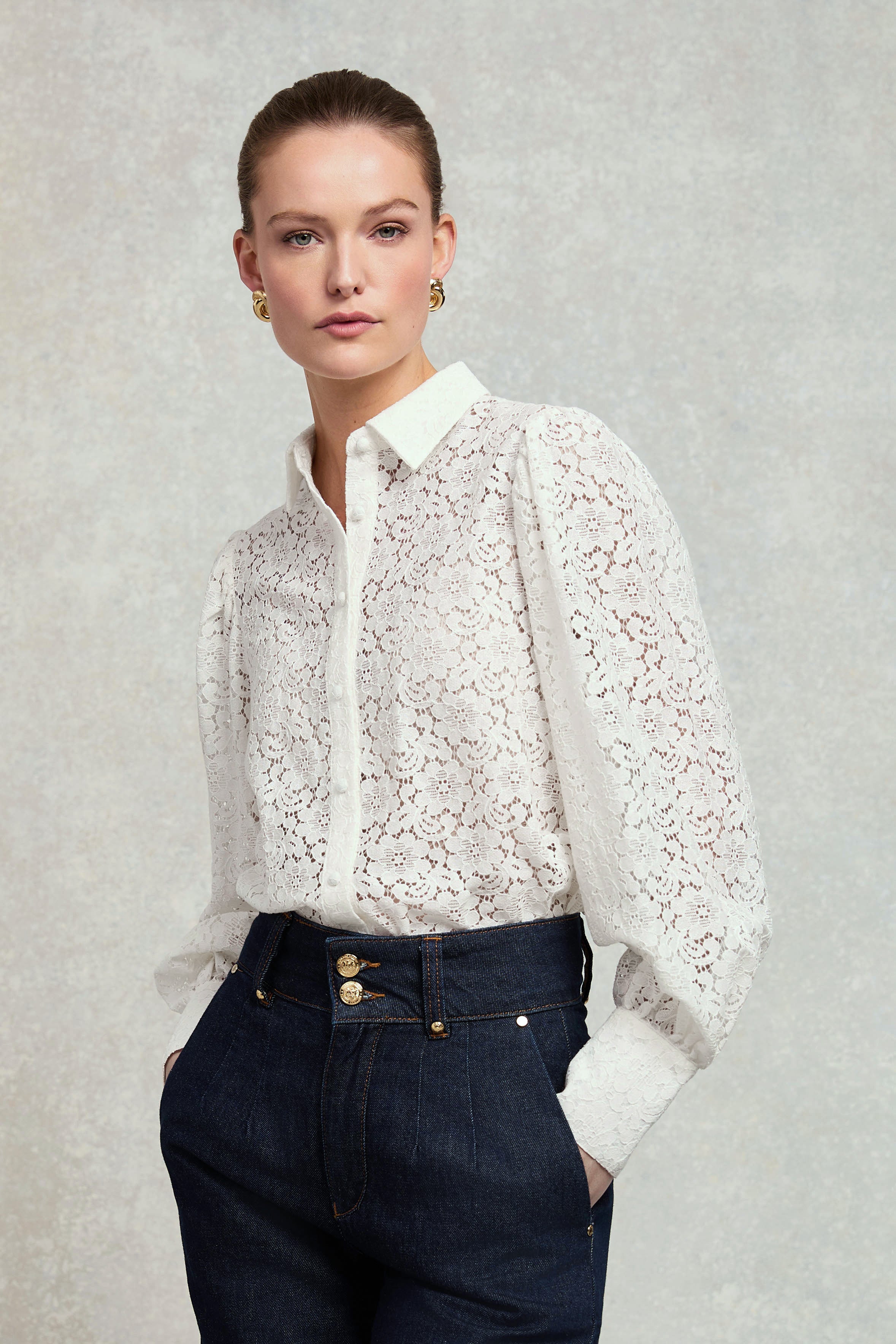 Iona Lace Shirt (Ivory) – Holland Cooper US