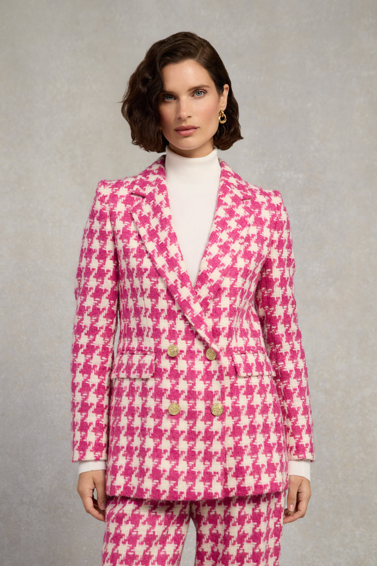 The Hot Pink Large Scale Houndstooth Suit