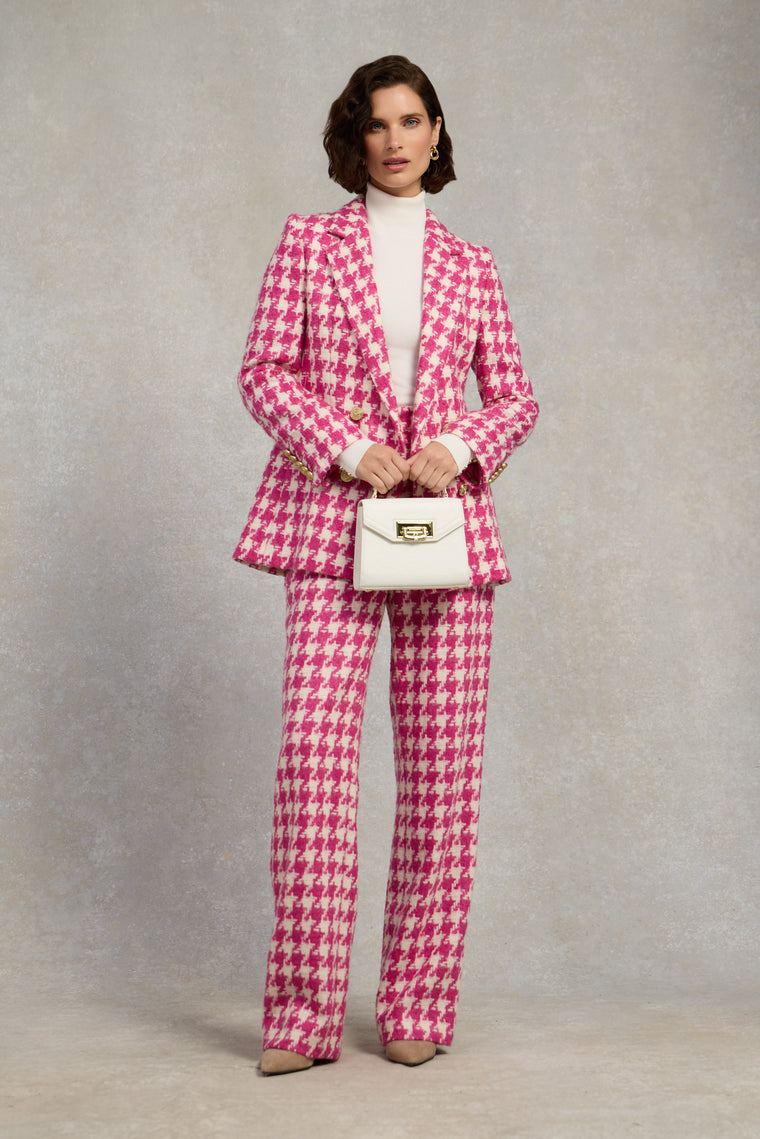 The Hot Pink Large Scale Houndstooth Suit