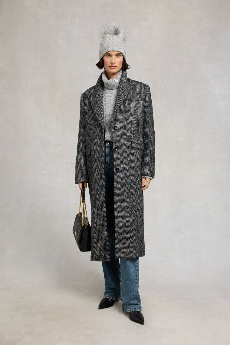 Sloane Cable Bobble Hat (Grey Marl)