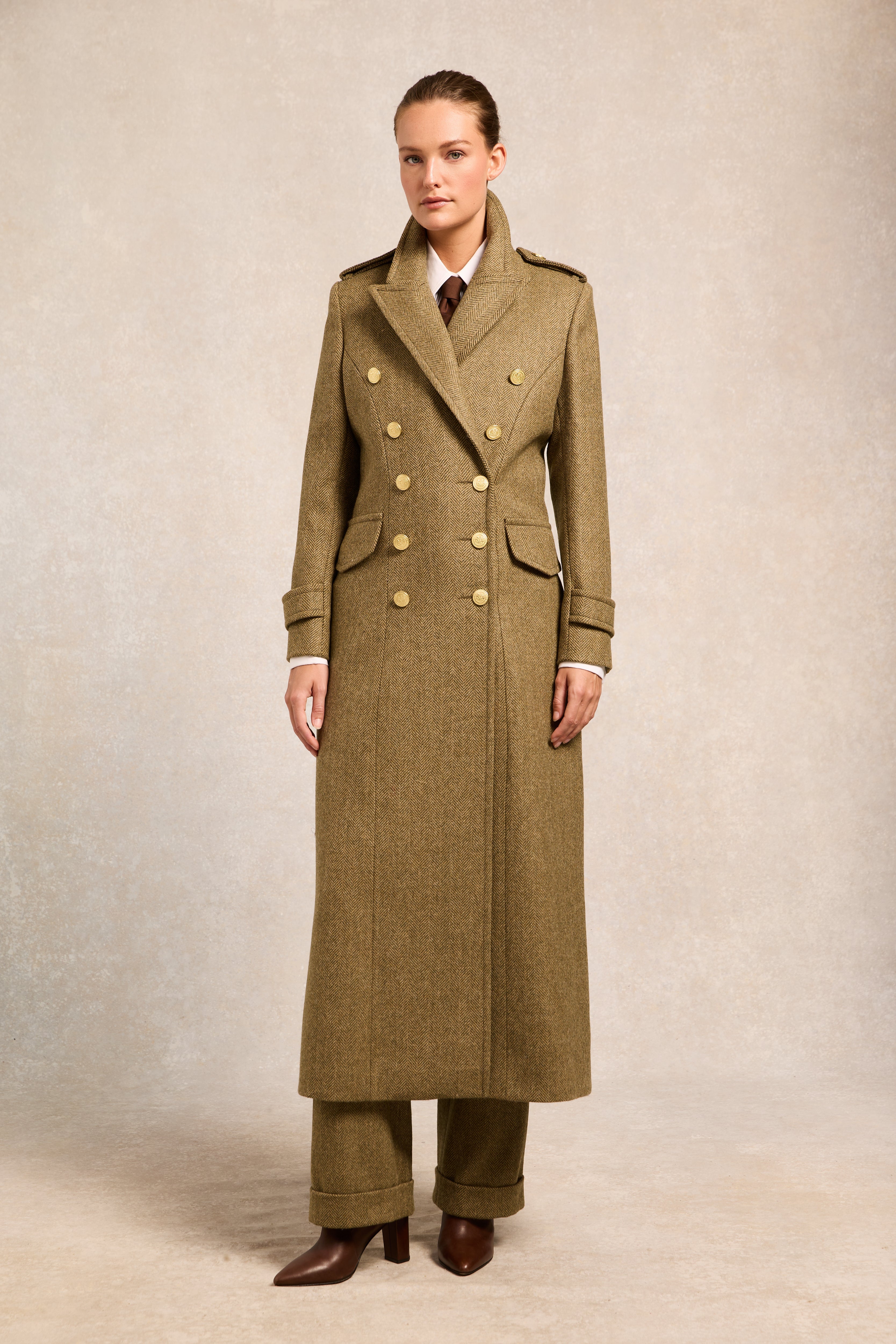 The Great Coat (Moss Herringbone) - Main Image