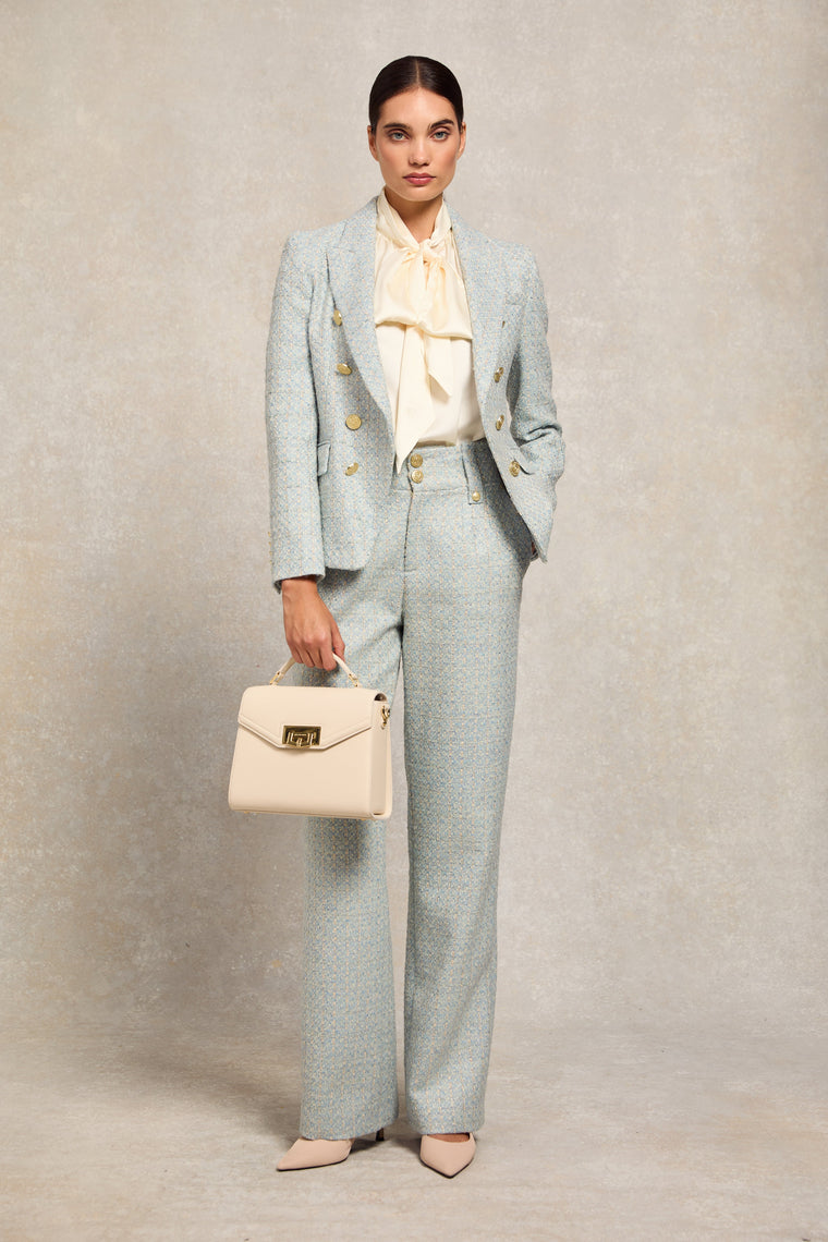 The Sky Blue Boucle Suit