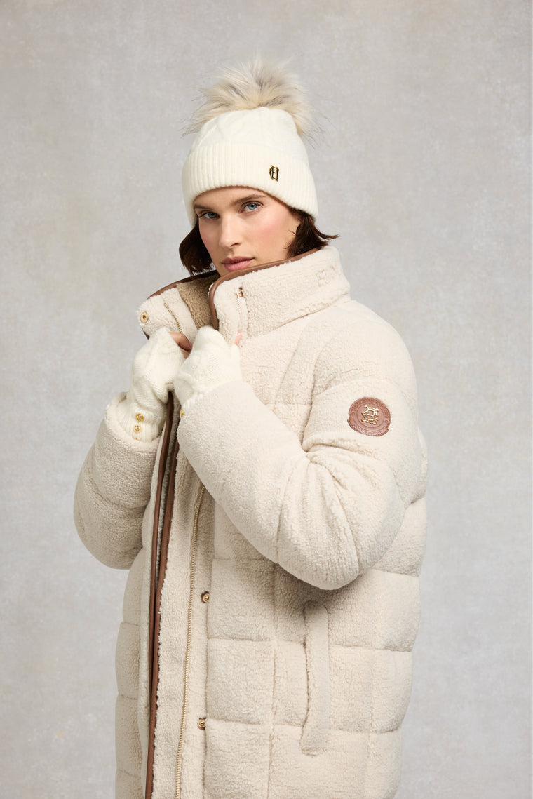 Sloane Cable Bobble Hat (Cream)
