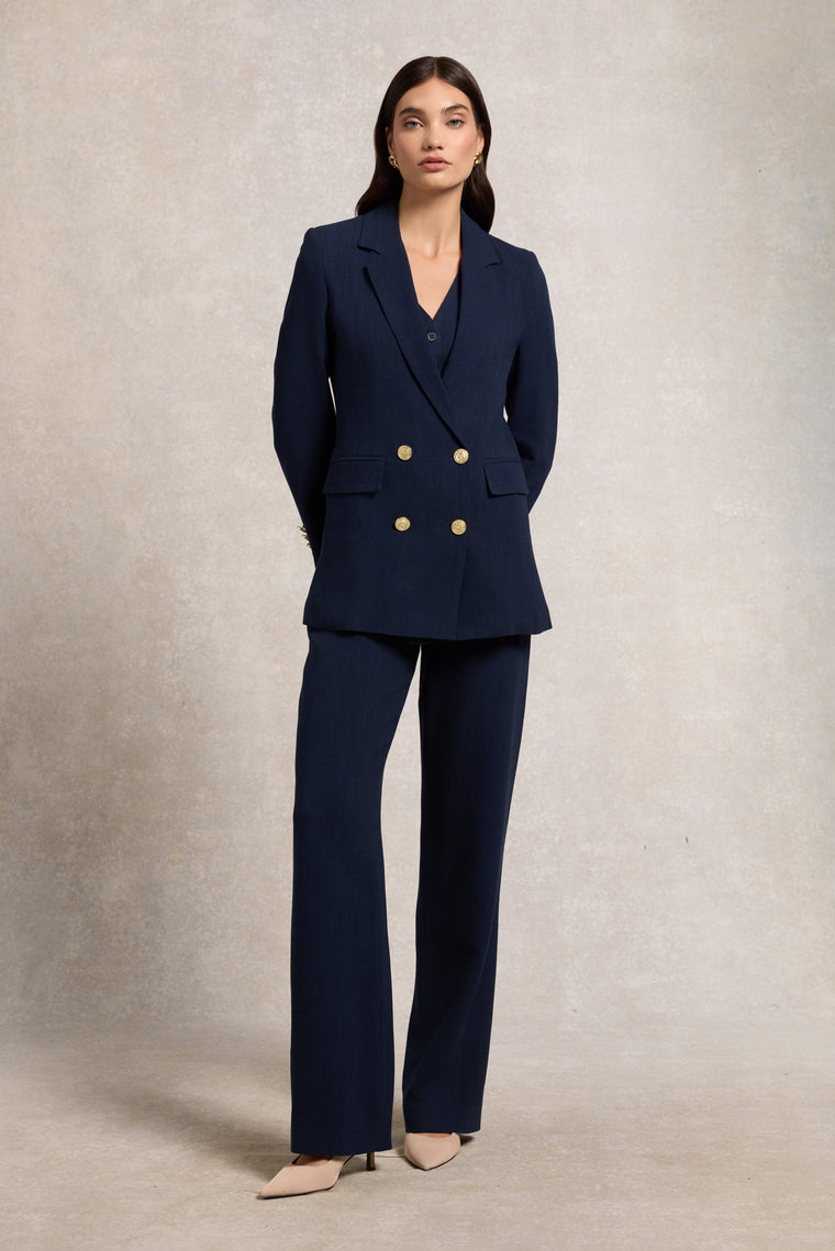 The Navy Linen Suit