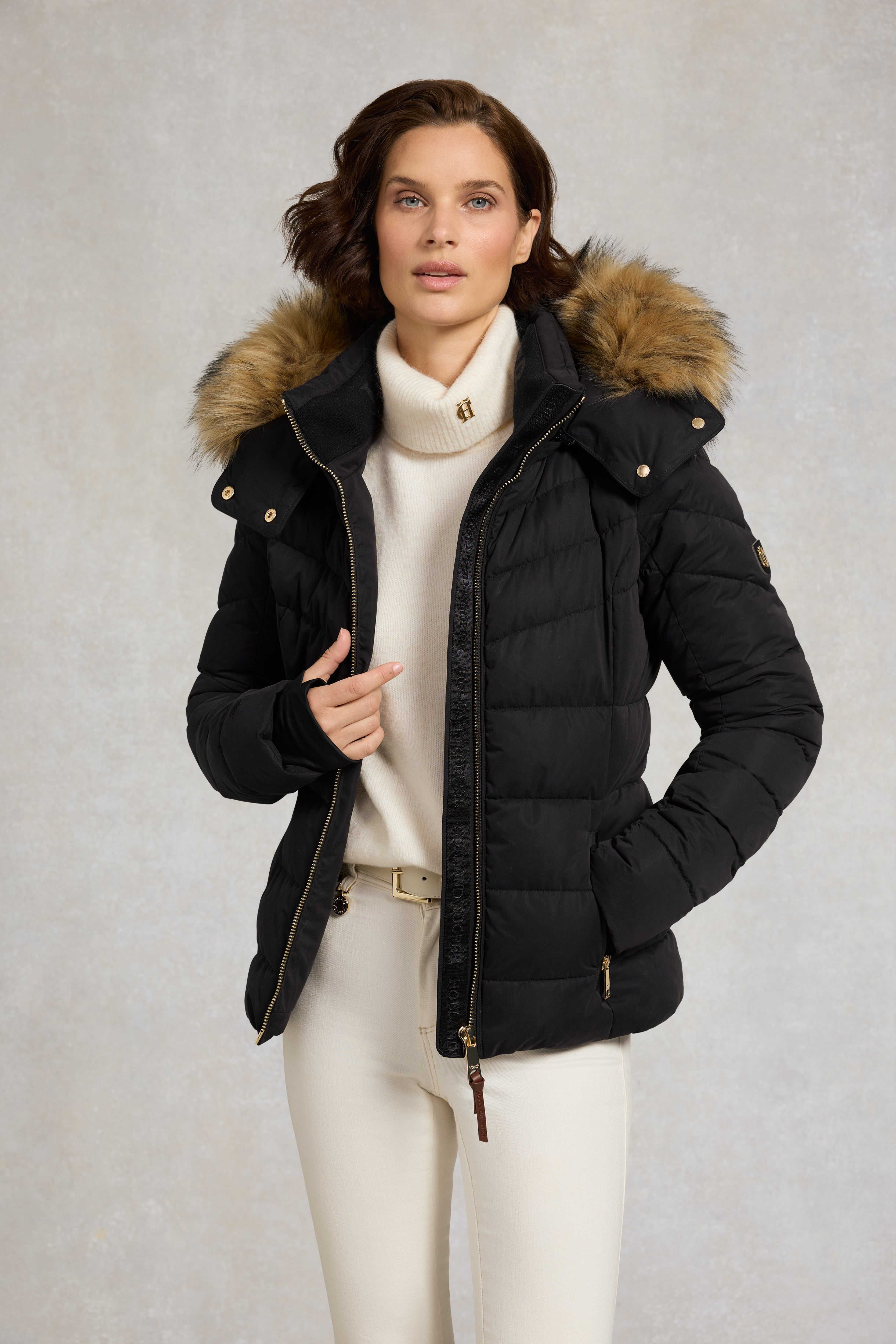 Whistler Puffer Jacket (Deep Black Natural) – Holland Cooper US
