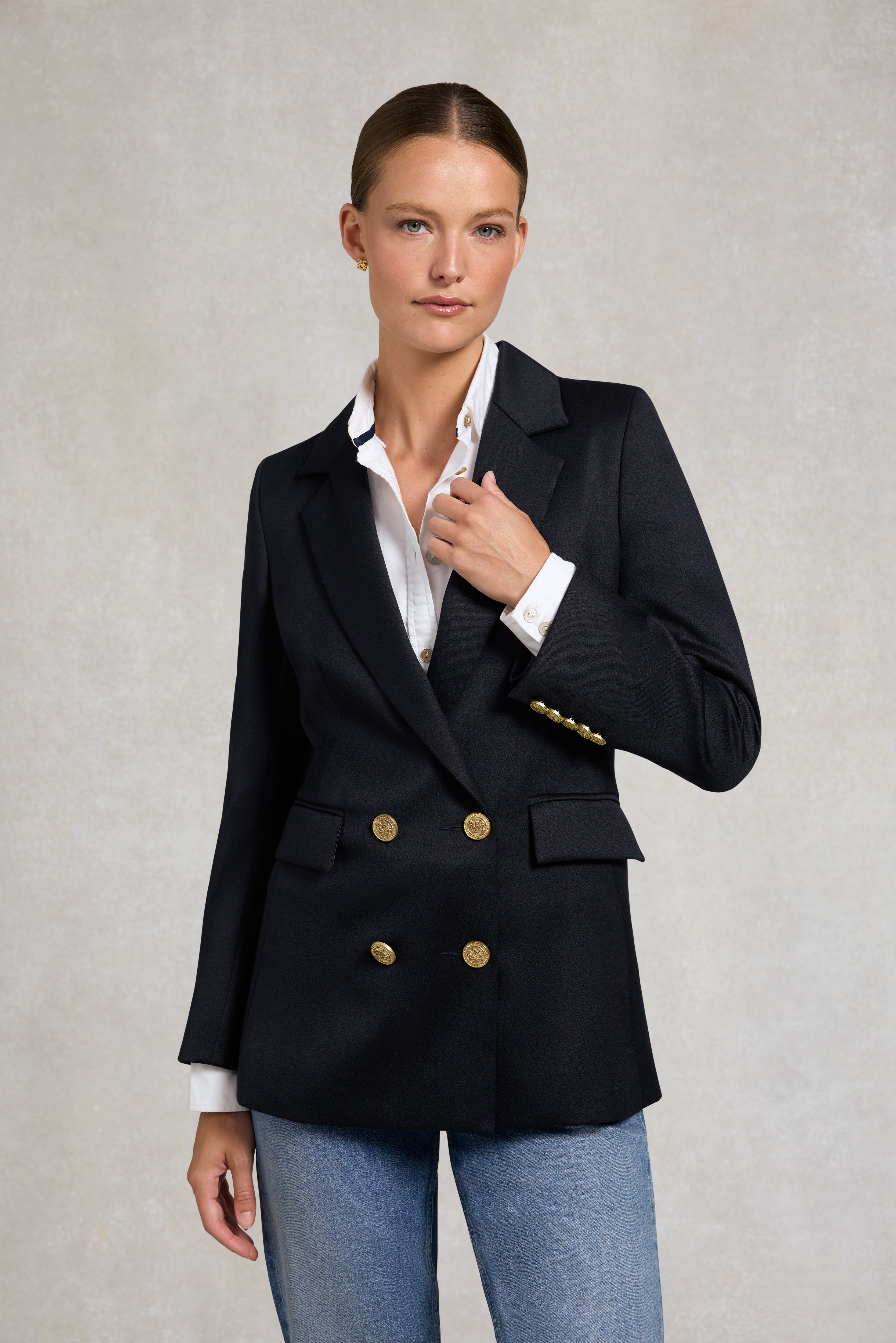 Double Breasted Blazer (Navy Twill) – Holland Cooper US