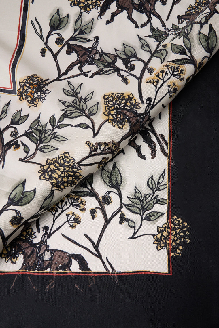 Atlas Silk Scarf (Navy)