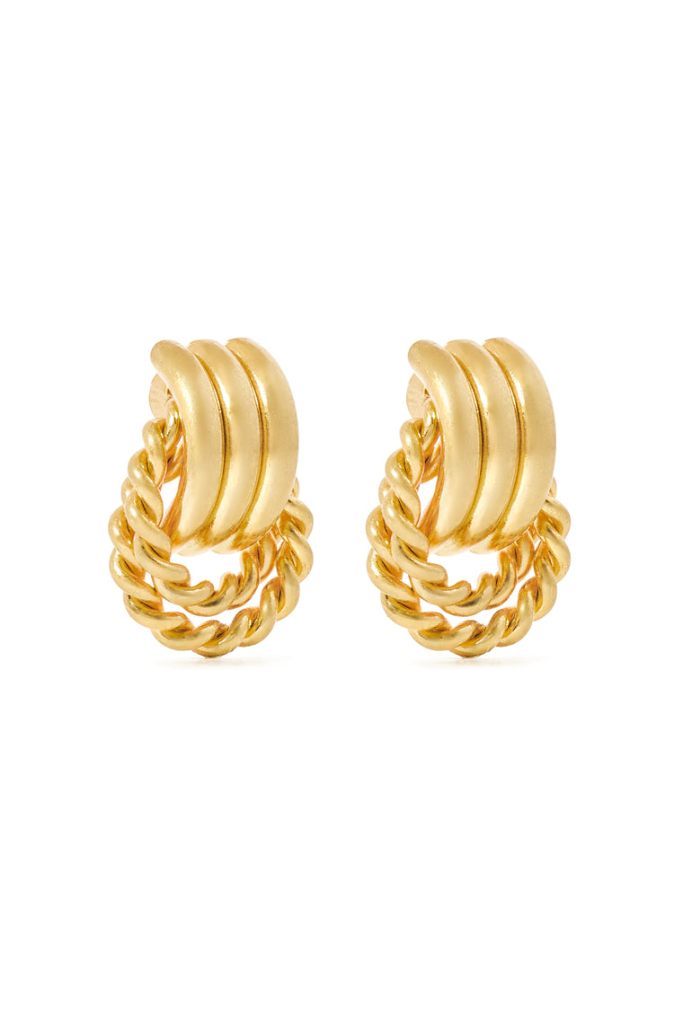 Braided Hoop Earrings (Vintage Gold)