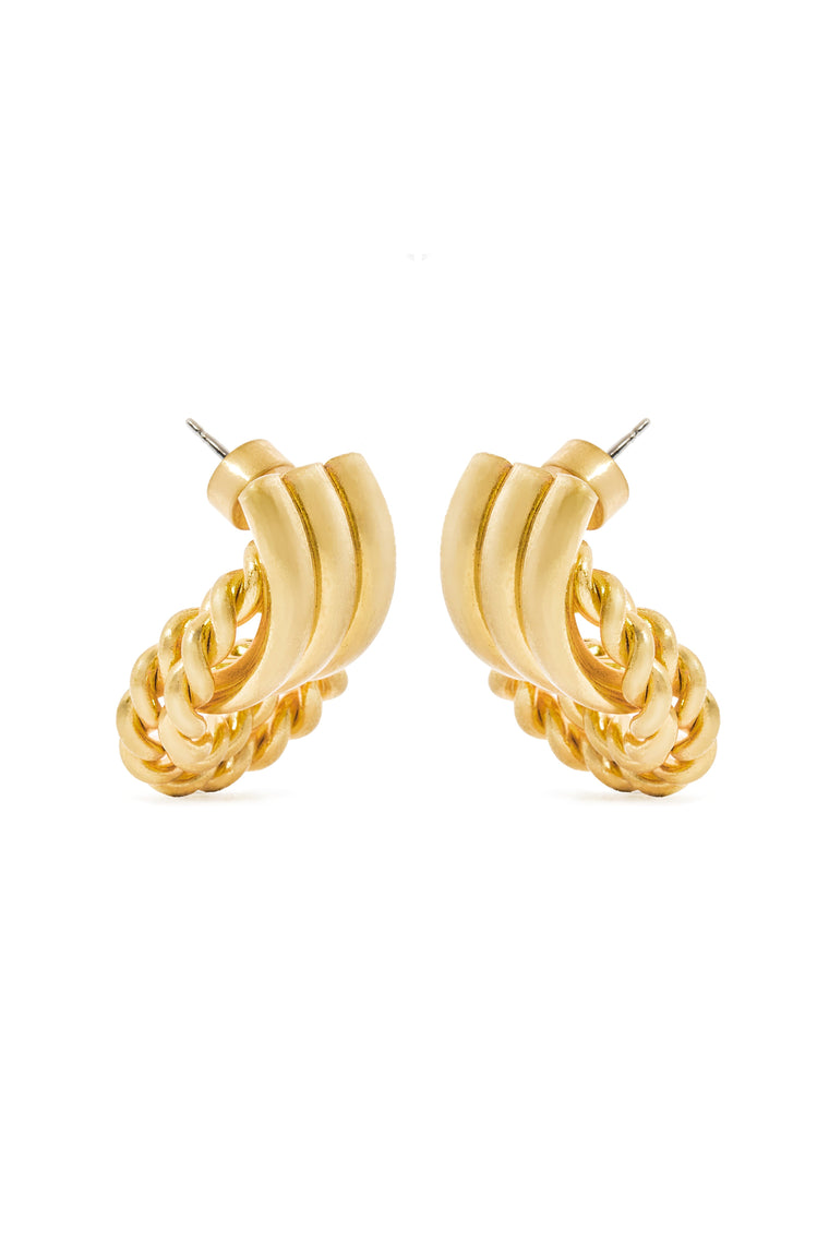 Braided Hoop Earrings (Vintage Gold)