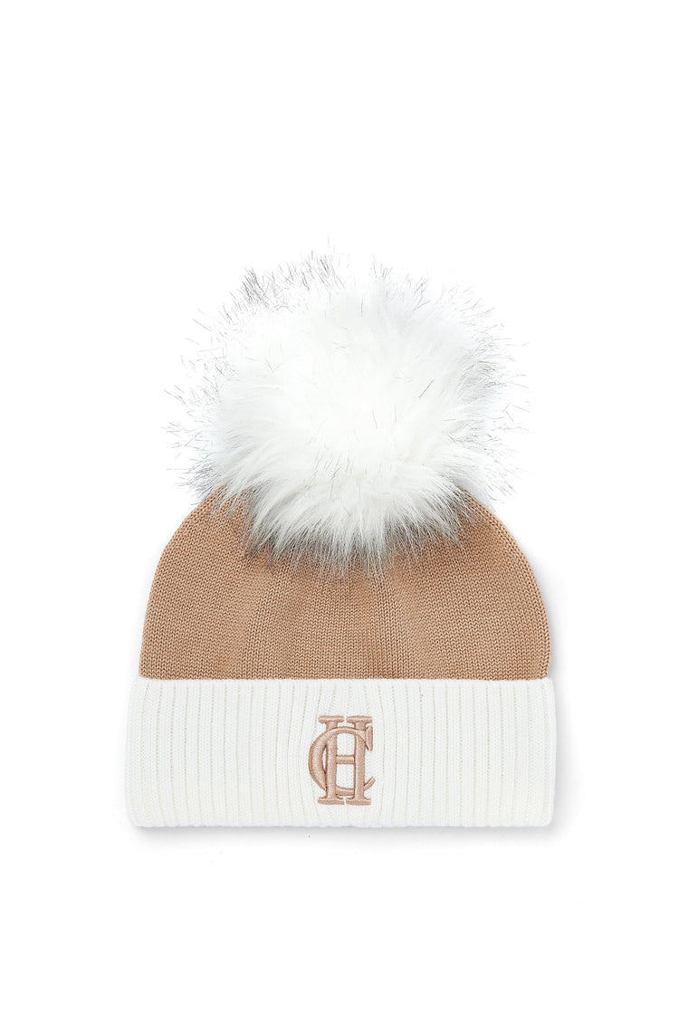 Chelsea Logo Bobble Hat & Glove Set (Camel)