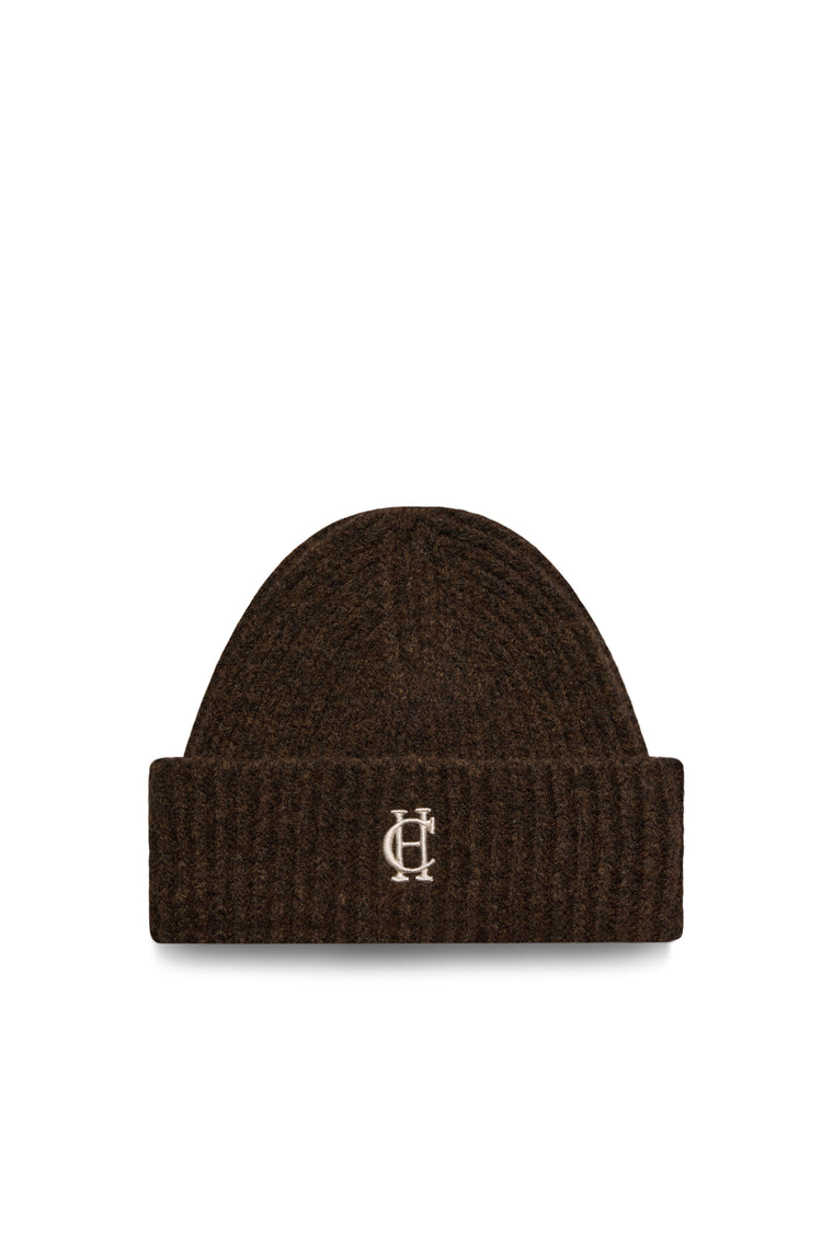 Classic Embroidered Beanie & Glove Set (Chocolate)