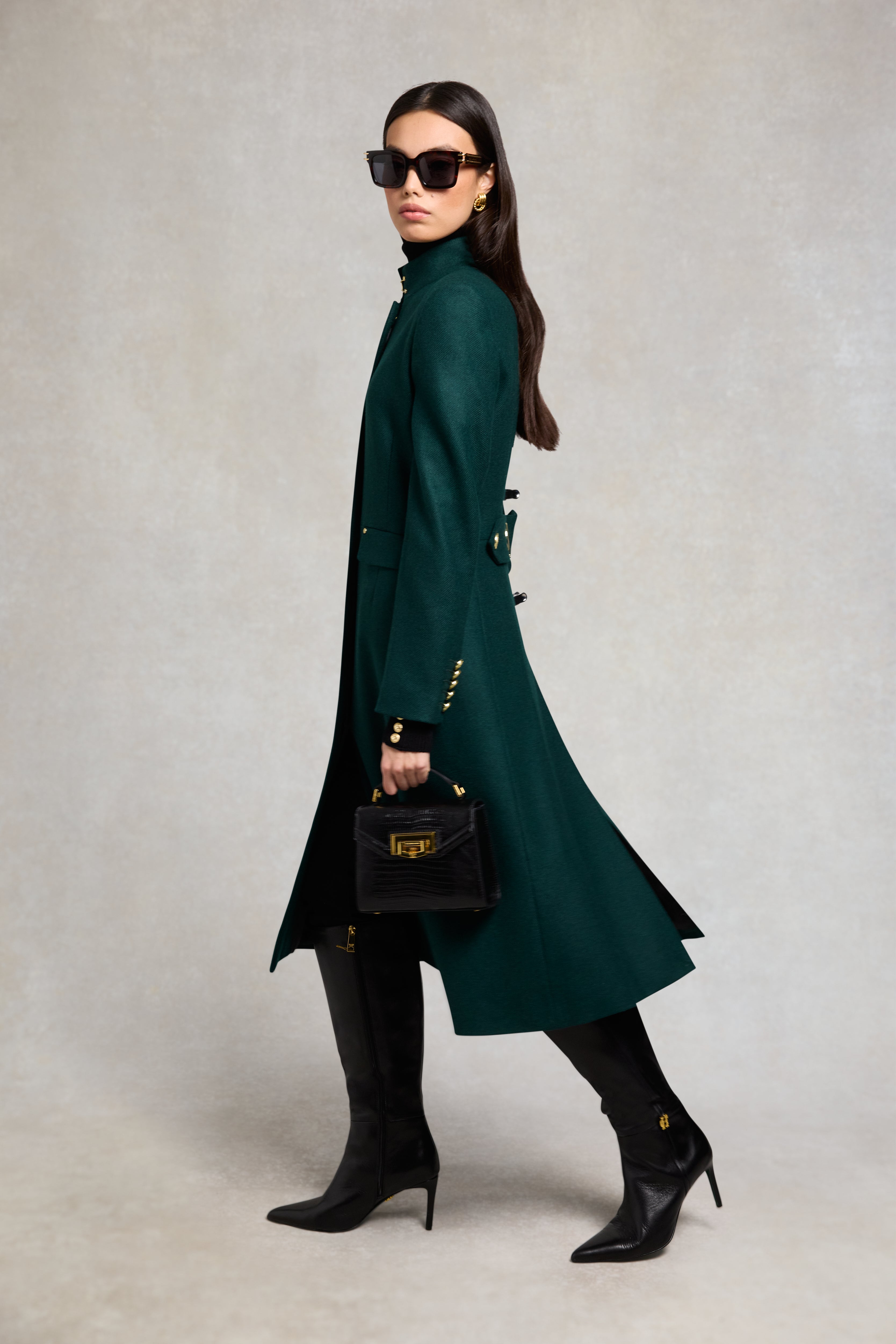 トクコ、 ダークグリーントップス Dowdeswell Coat (Emerald) – Holland Cooper US