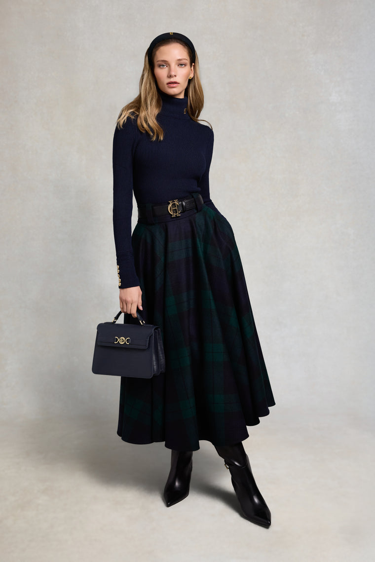 360 Maxi Tweed Circle Circle Skirt (Blackwatch)