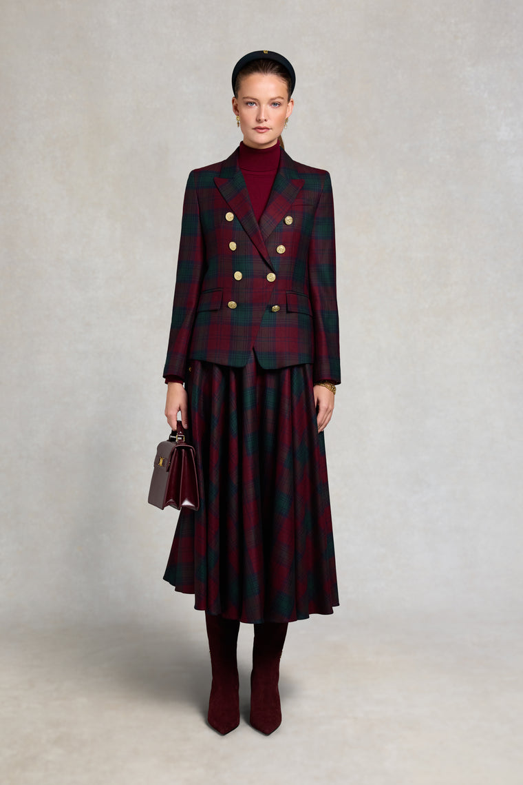 360 Maxi Tweed Circle Skirt (Mulberry Tartan)