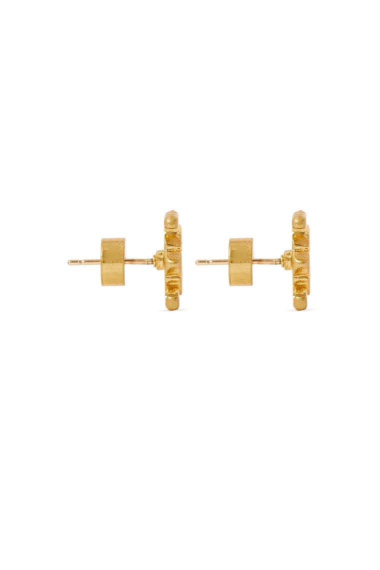 Heraldic Stud Earrings (Vintage Gold)