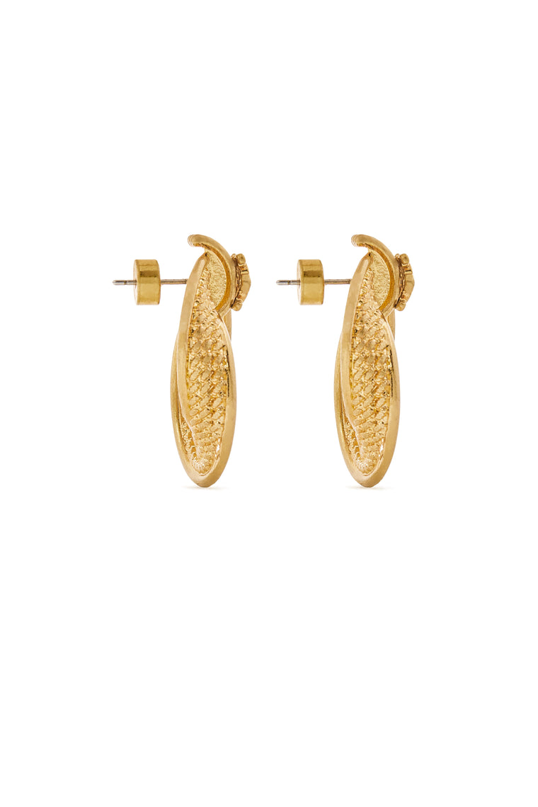Heritage Textured Hoop Earrings (Vintage Gold)