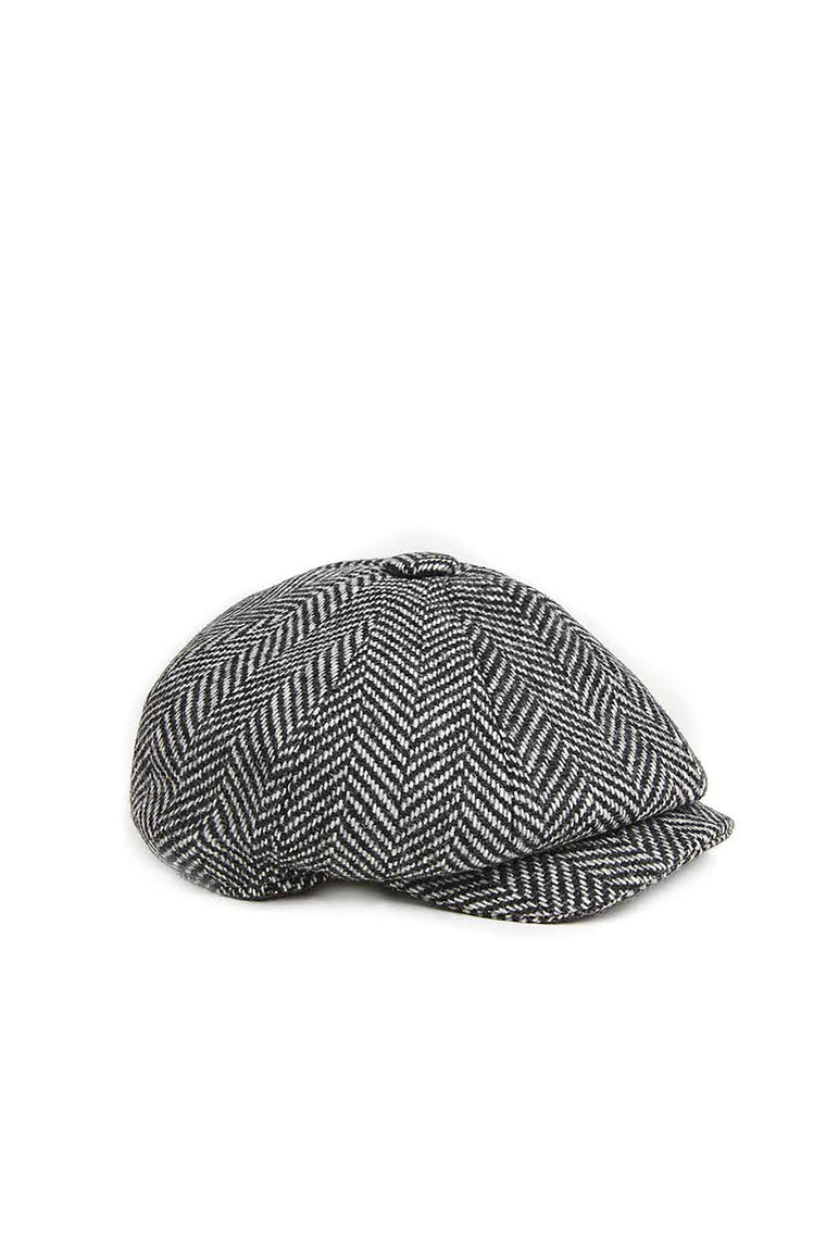 Baker Boy Cap (Wide Tooth Black Herringbone)