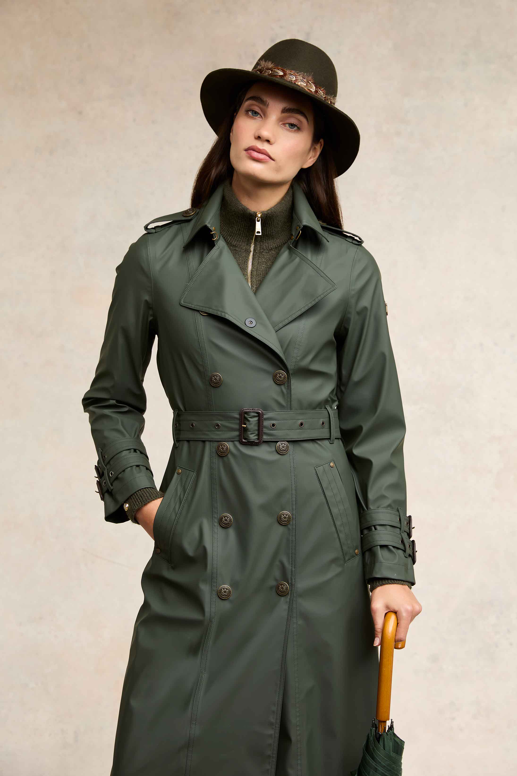 Full Length Kendal Waterproof Trench Coat (Evergreen) – Holland