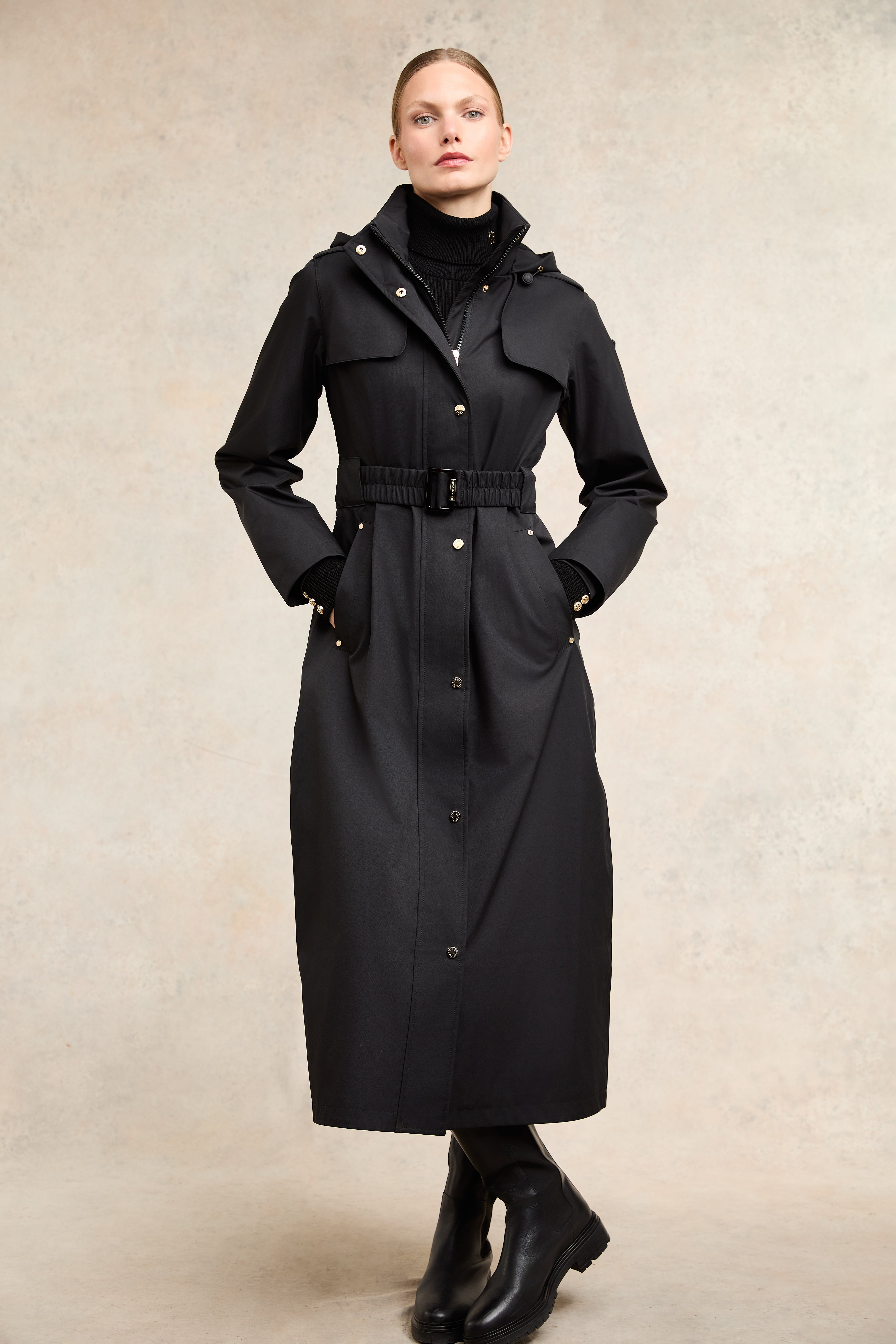 Rosedale Waterproof Longline Coat (Black) – Holland Cooper US