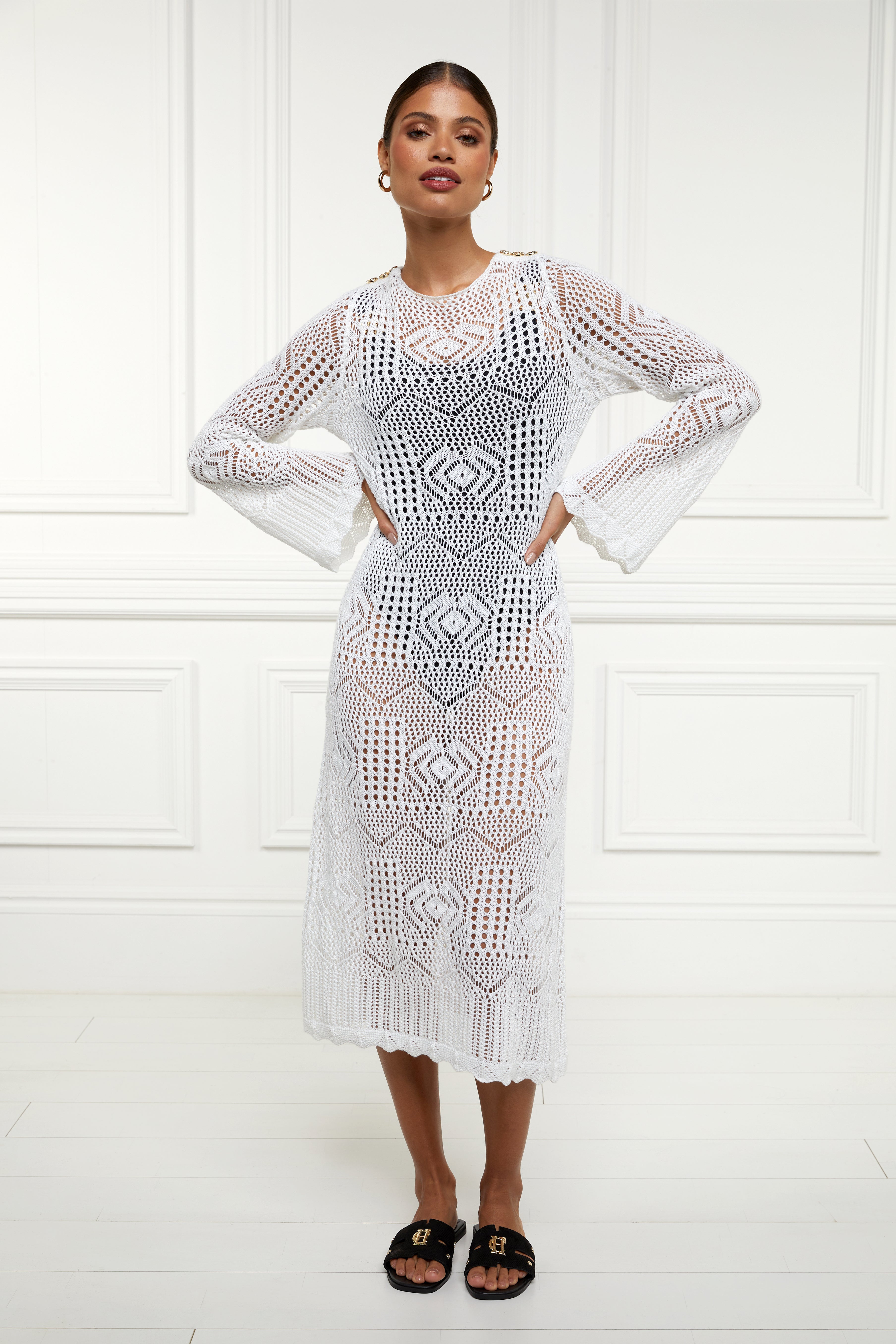 long white crochet beach dress Cozumel Dress main image 0