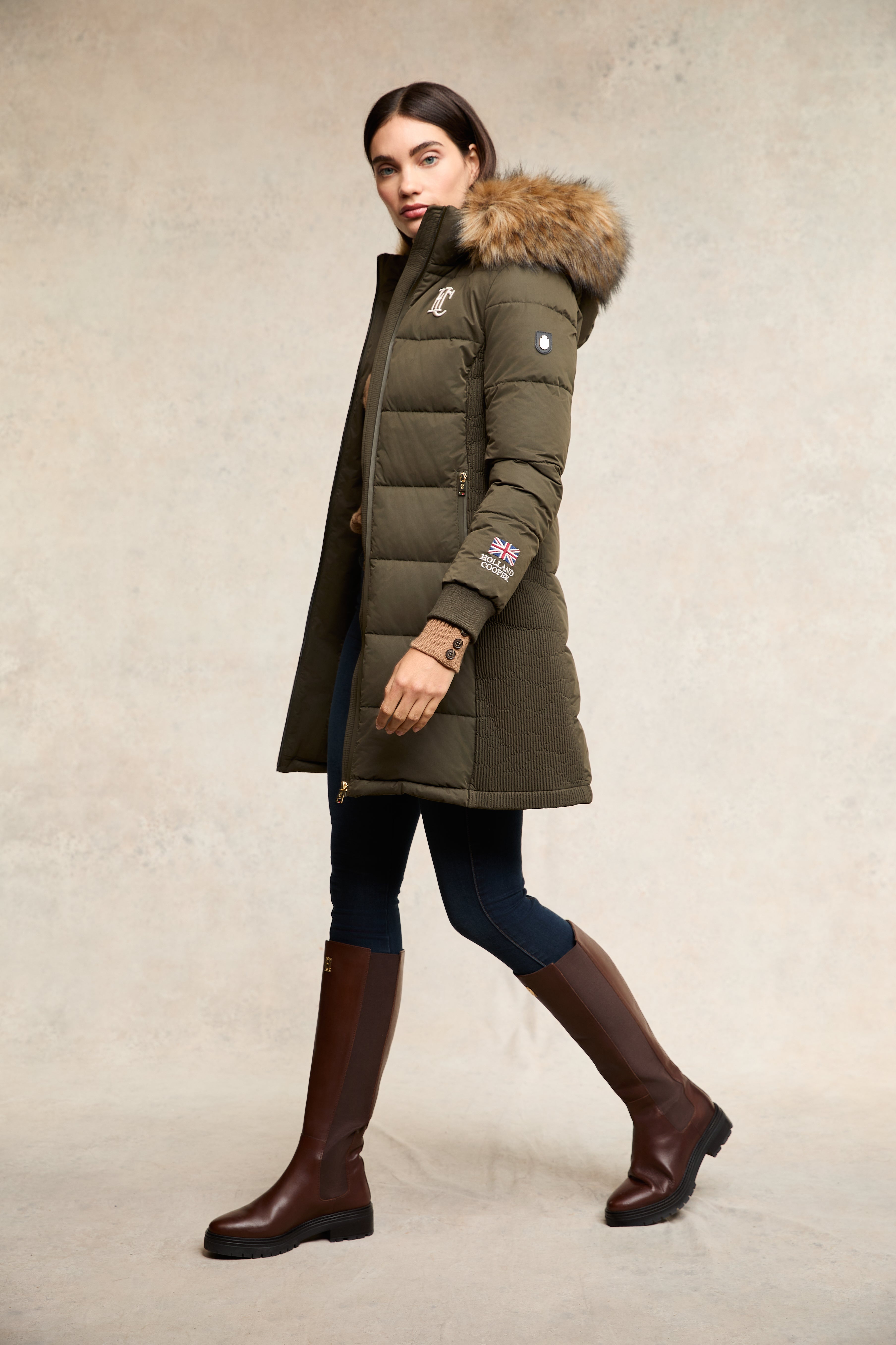 Team Padded Coat (Khaki) – Holland Cooper US