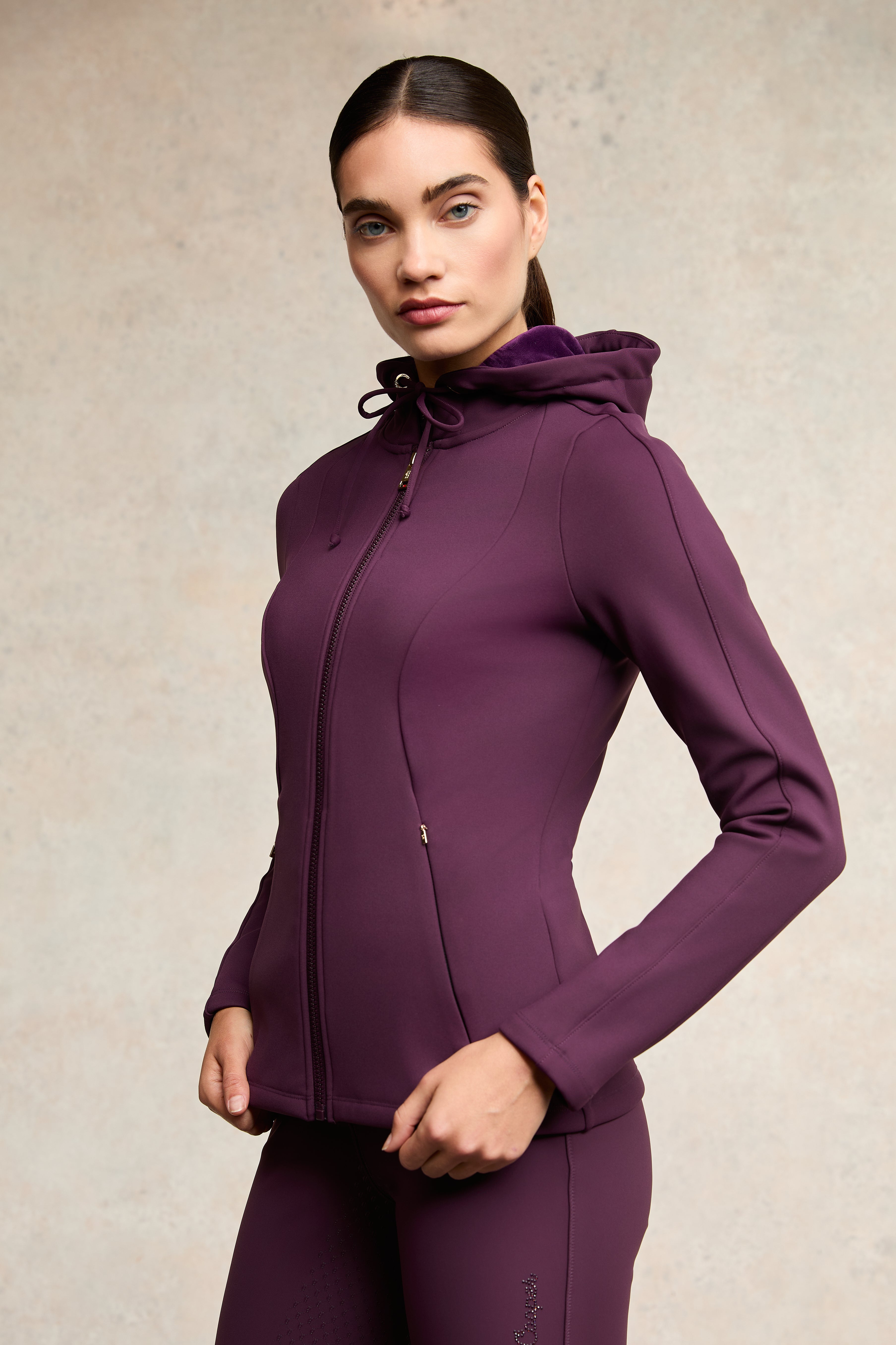 Crystal Zip Hoodie (Aubergine) – Holland Cooper US