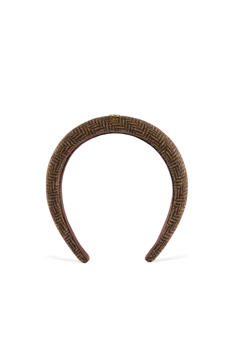 Narrow Headband (Brown Herringbone)