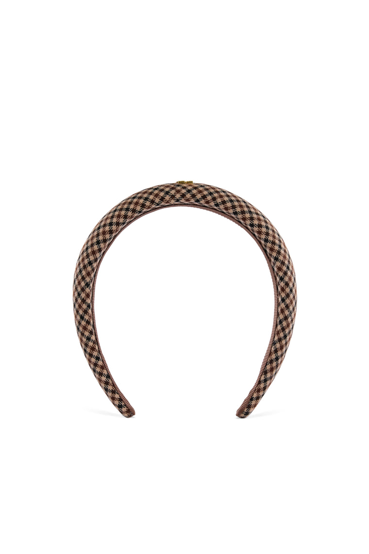 Narrow Headband (Mocha Houndstooth)