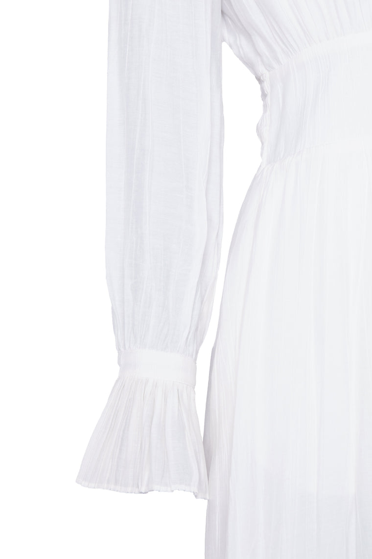 Phoebe V-Neck Maxi Dress (White)