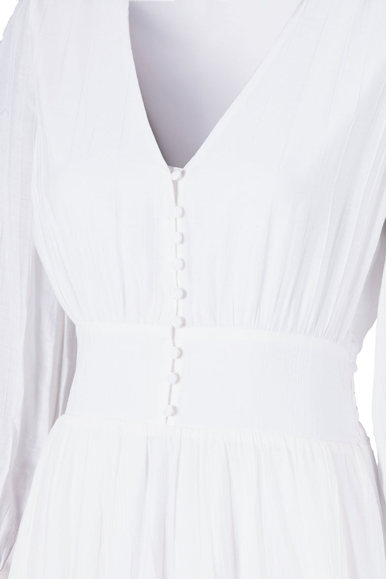 Phoebe V-Neck Maxi Dress (White)