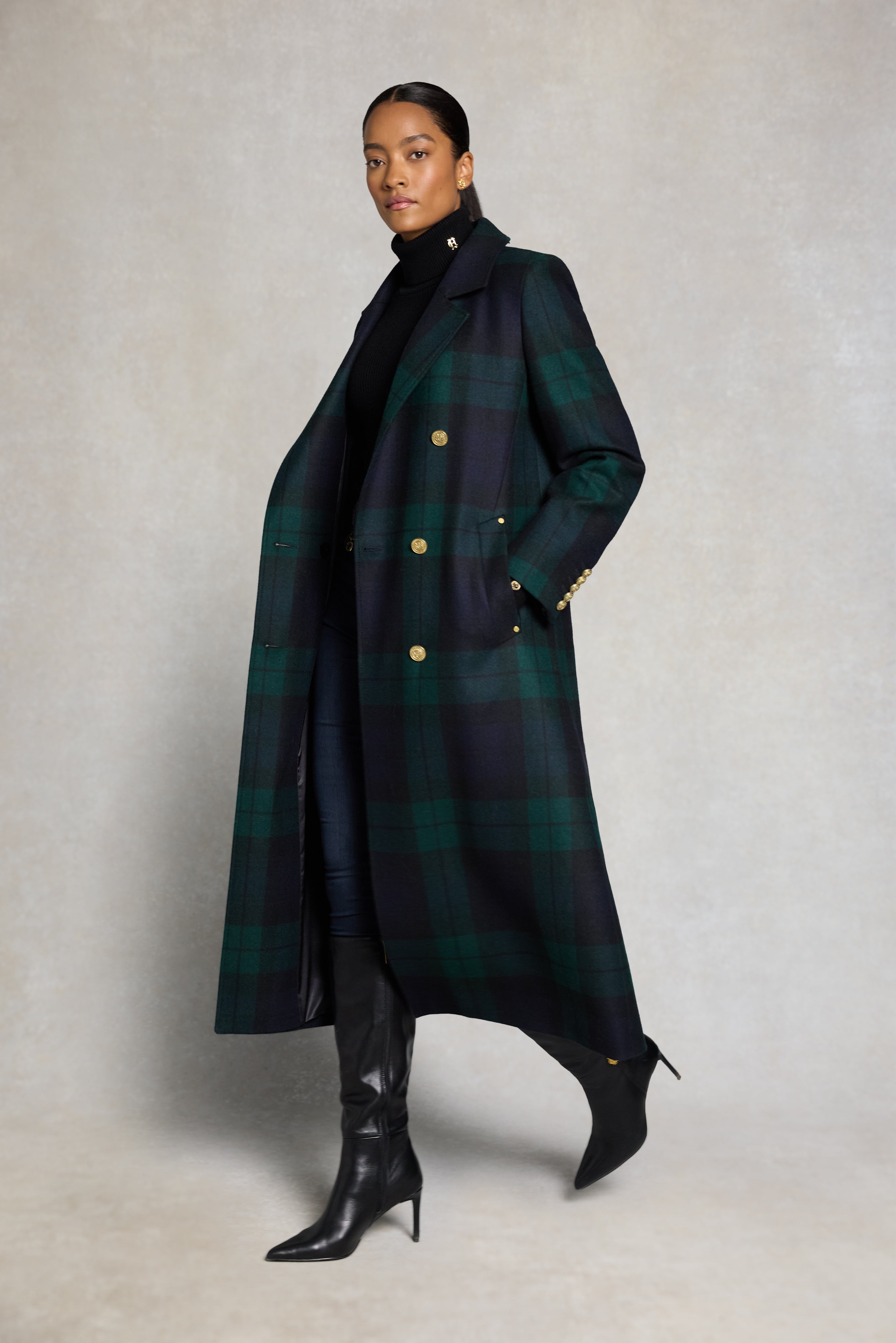 Double Breasted Coat (Blackwatch) – Holland Cooper US