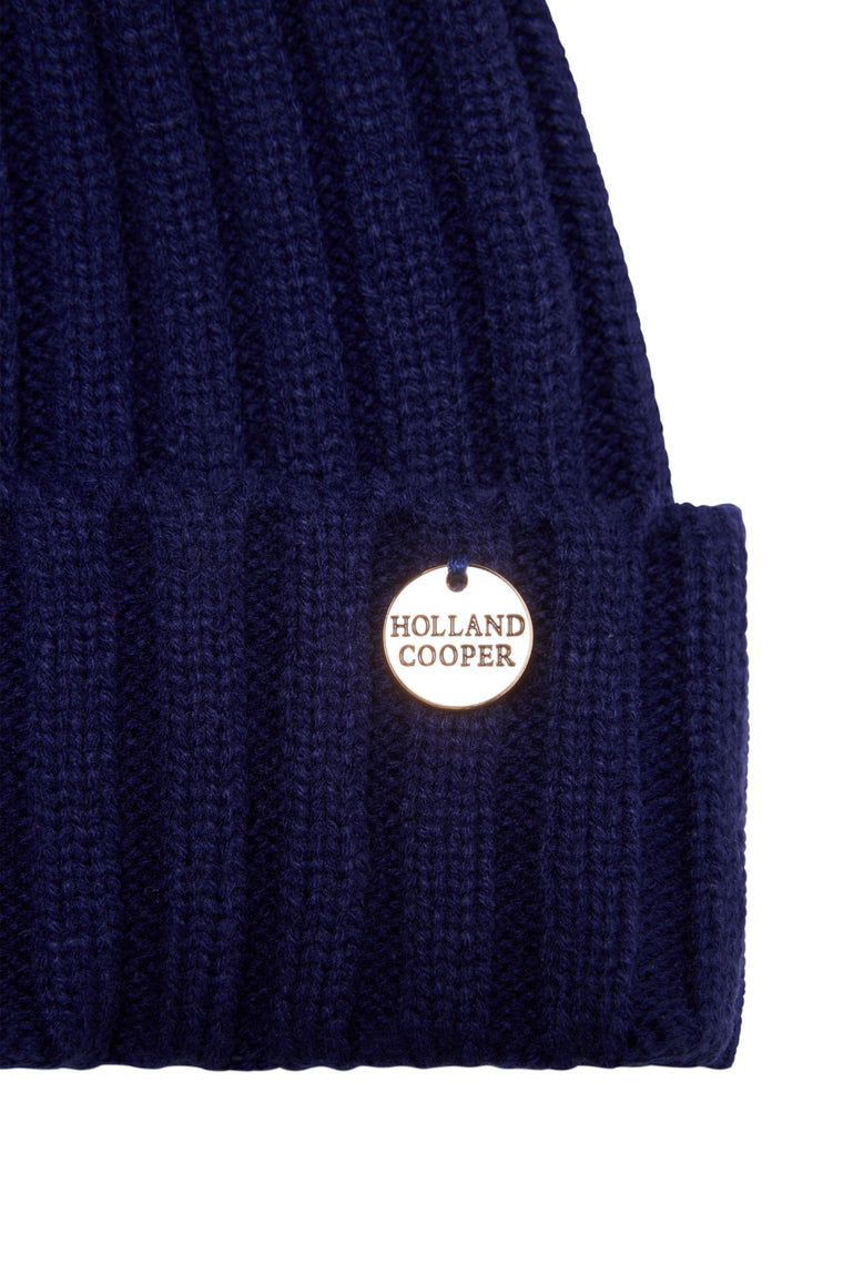 Rib Bobble Hat (Ink Navy)
