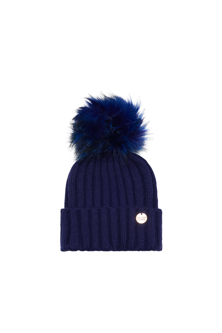 Rib Bobble Hat (Ink Navy)