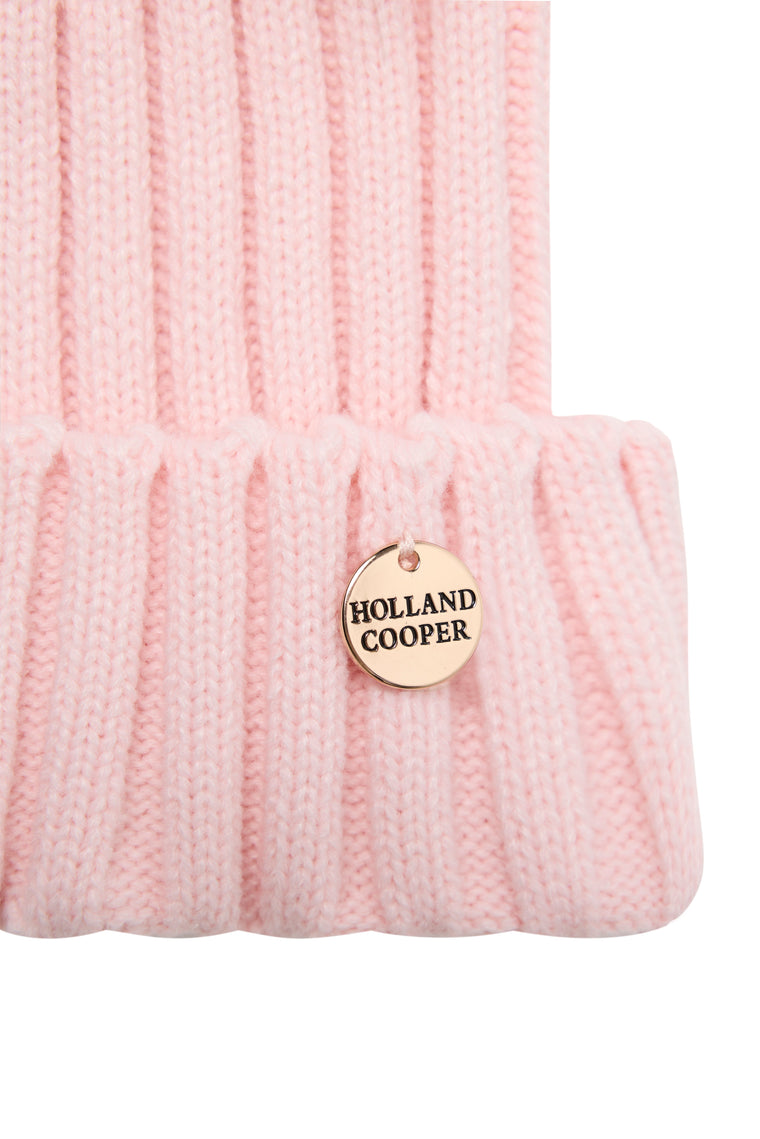 Rib Bobble Hat (Pink)