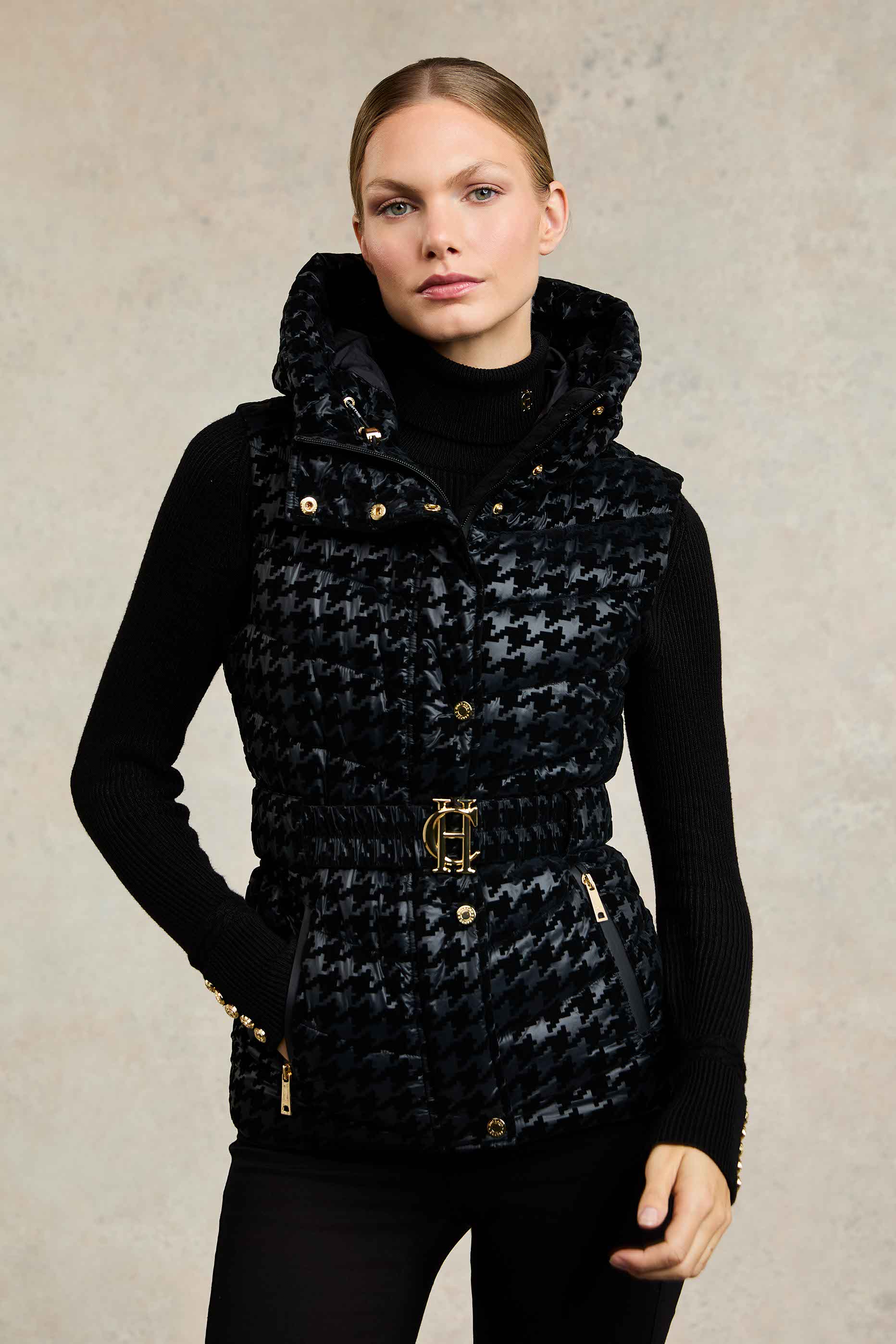 【超美品】marge tokyo Beading short gilet Vermont Gilet (Mono Houndstooth) – Holland Cooper US