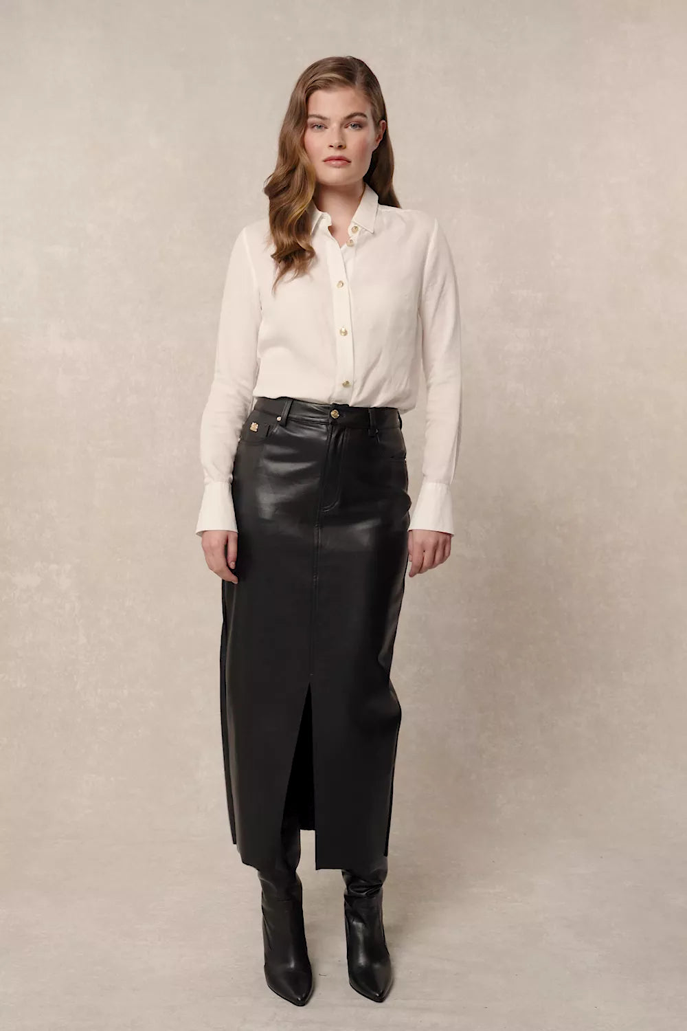 Faux Leather Maxi Skirt (Black) – Holland Cooper US