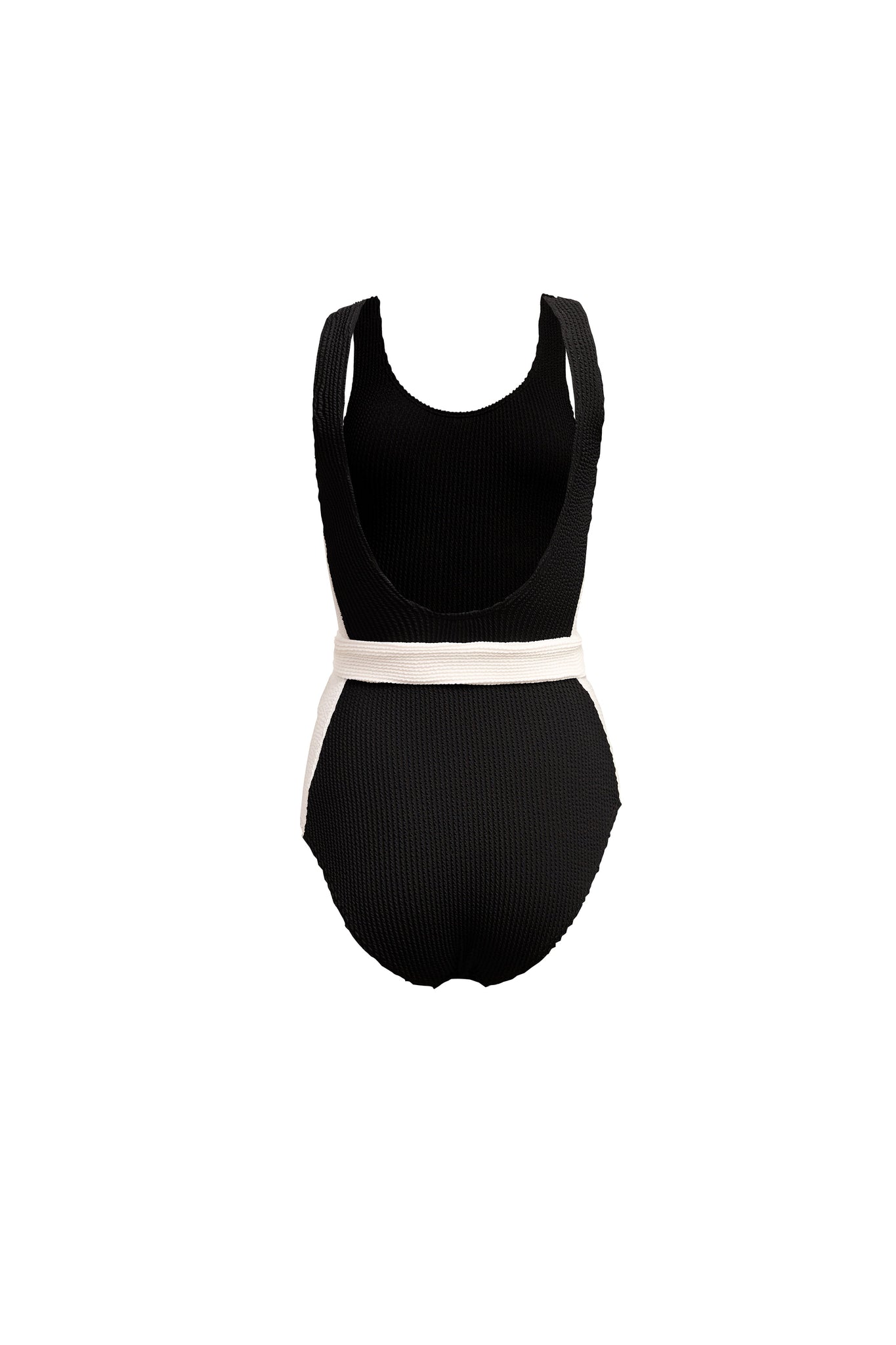 Classic Belted Swimsuit (Black)
