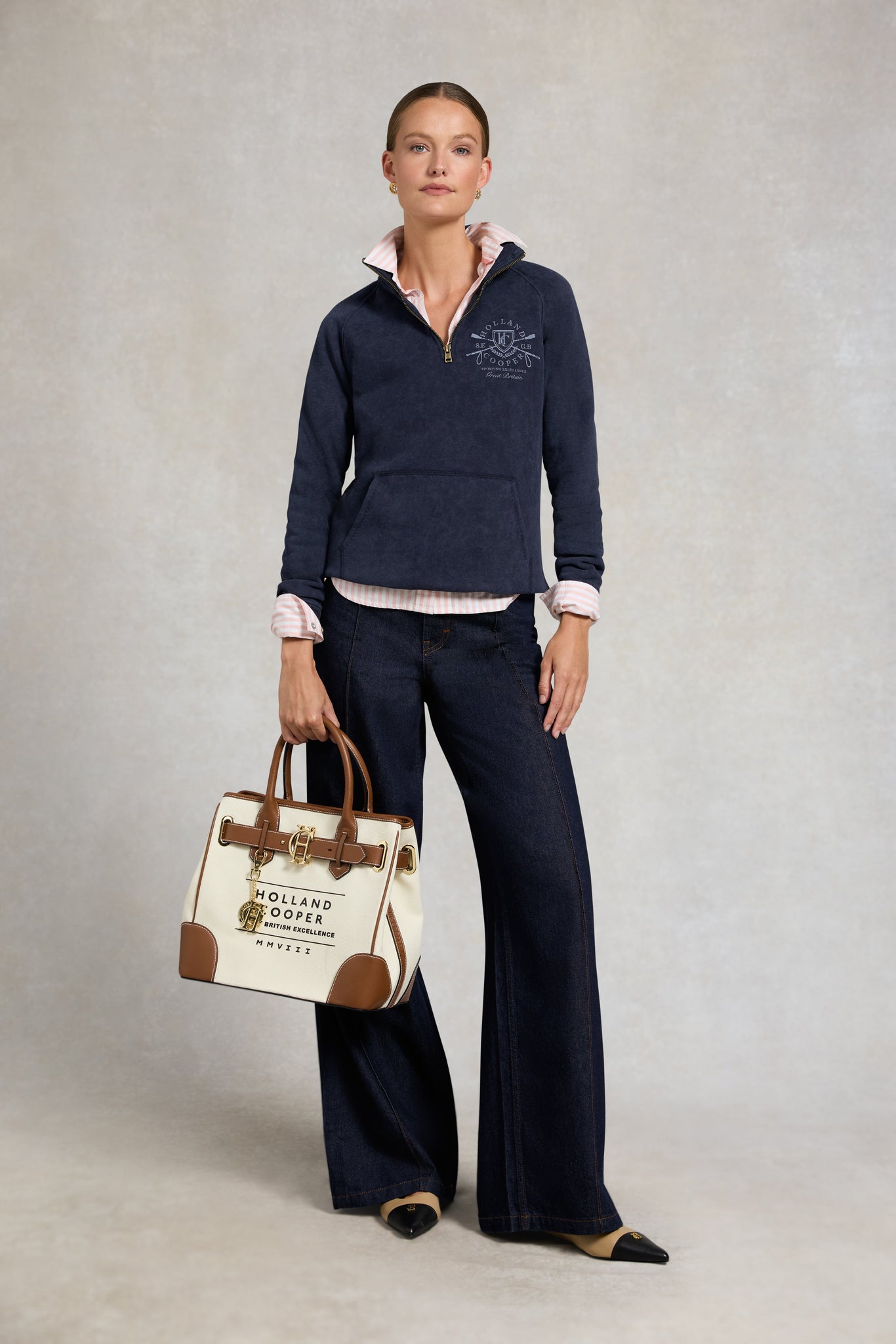 Crest Zip Henley (Ink Navy)