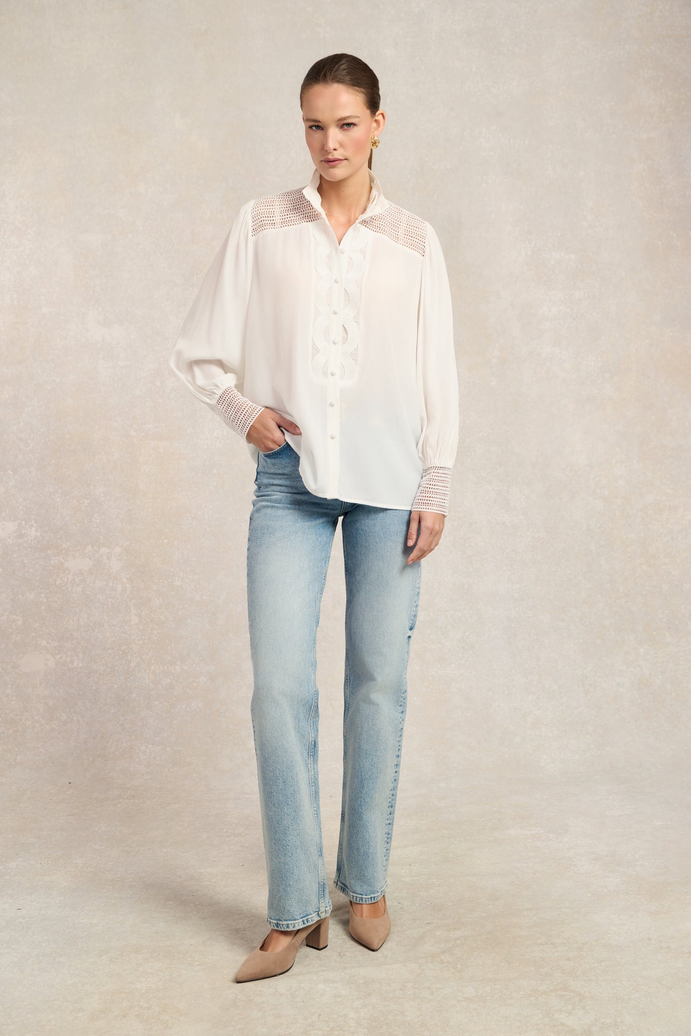 Featherton Lace Shirt (White)