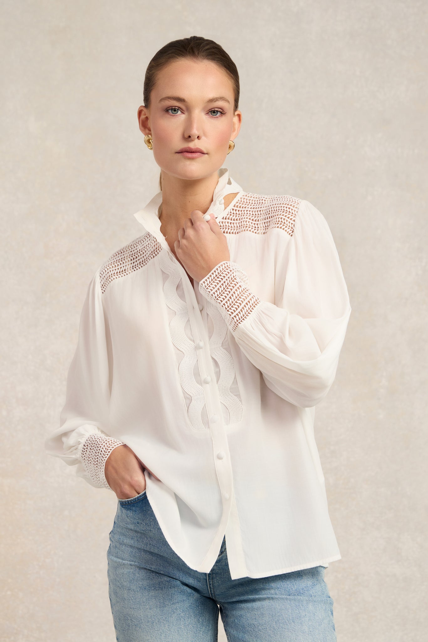 Featherton Lace Shirt (White)