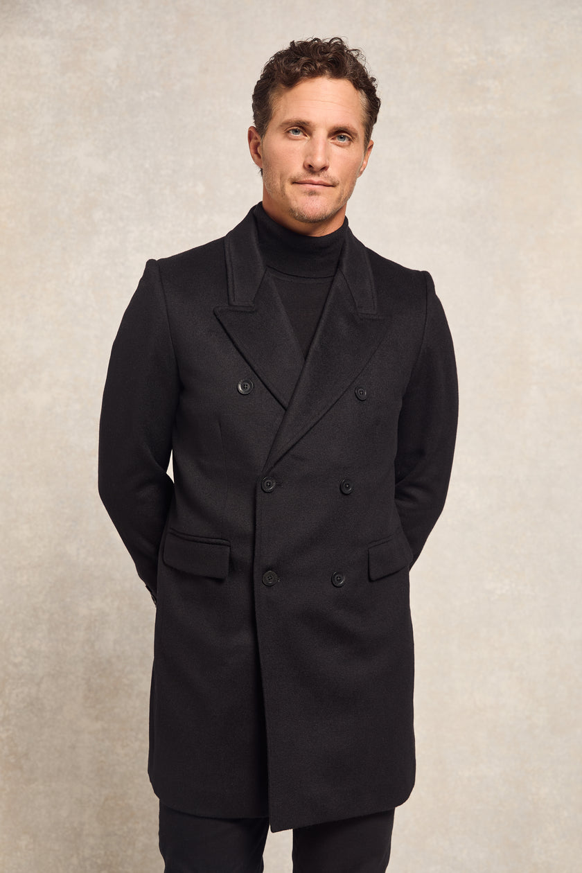 The Double Breasted Coat (Soft Black)