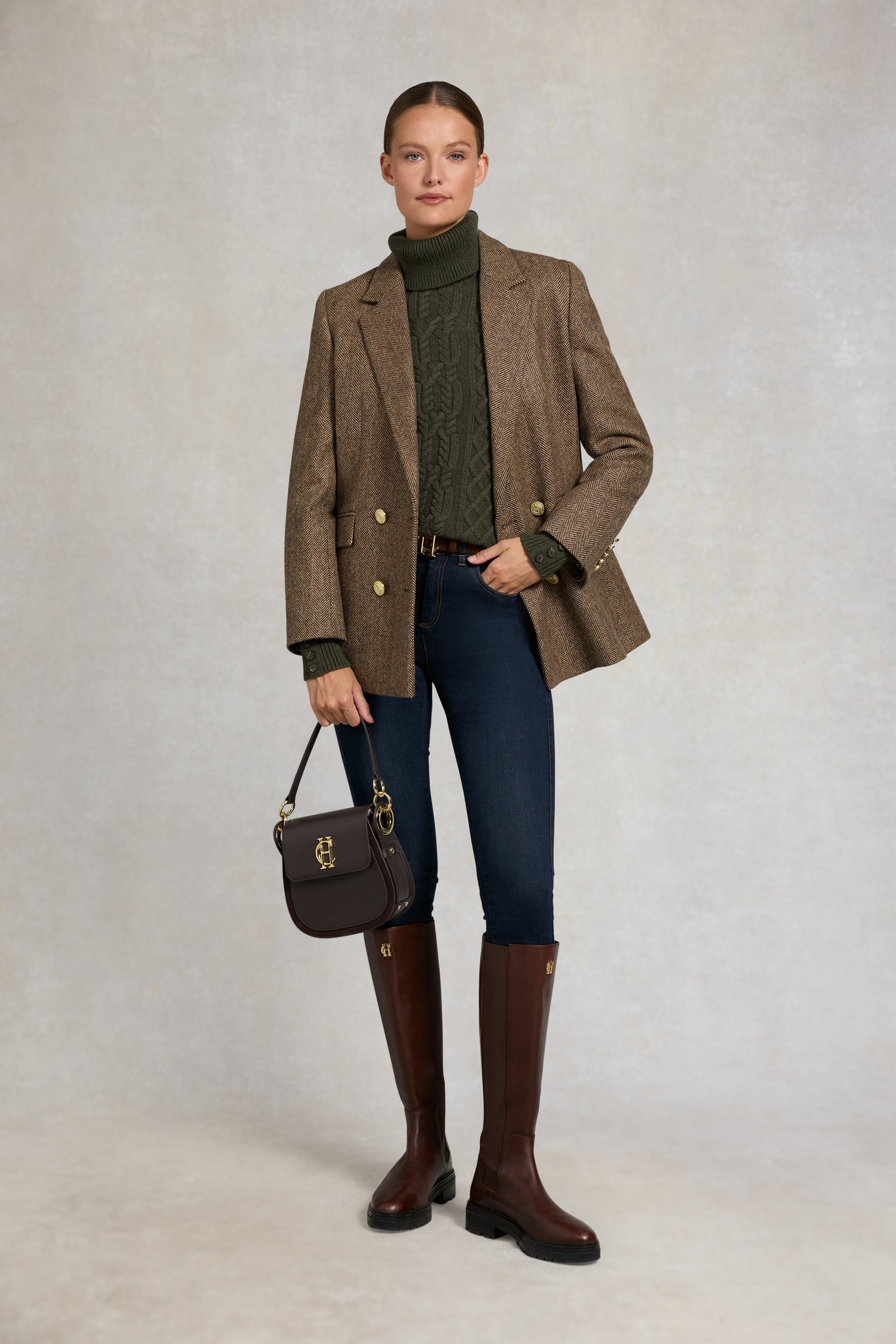 Country Roll Neck Knit (Forest Green)