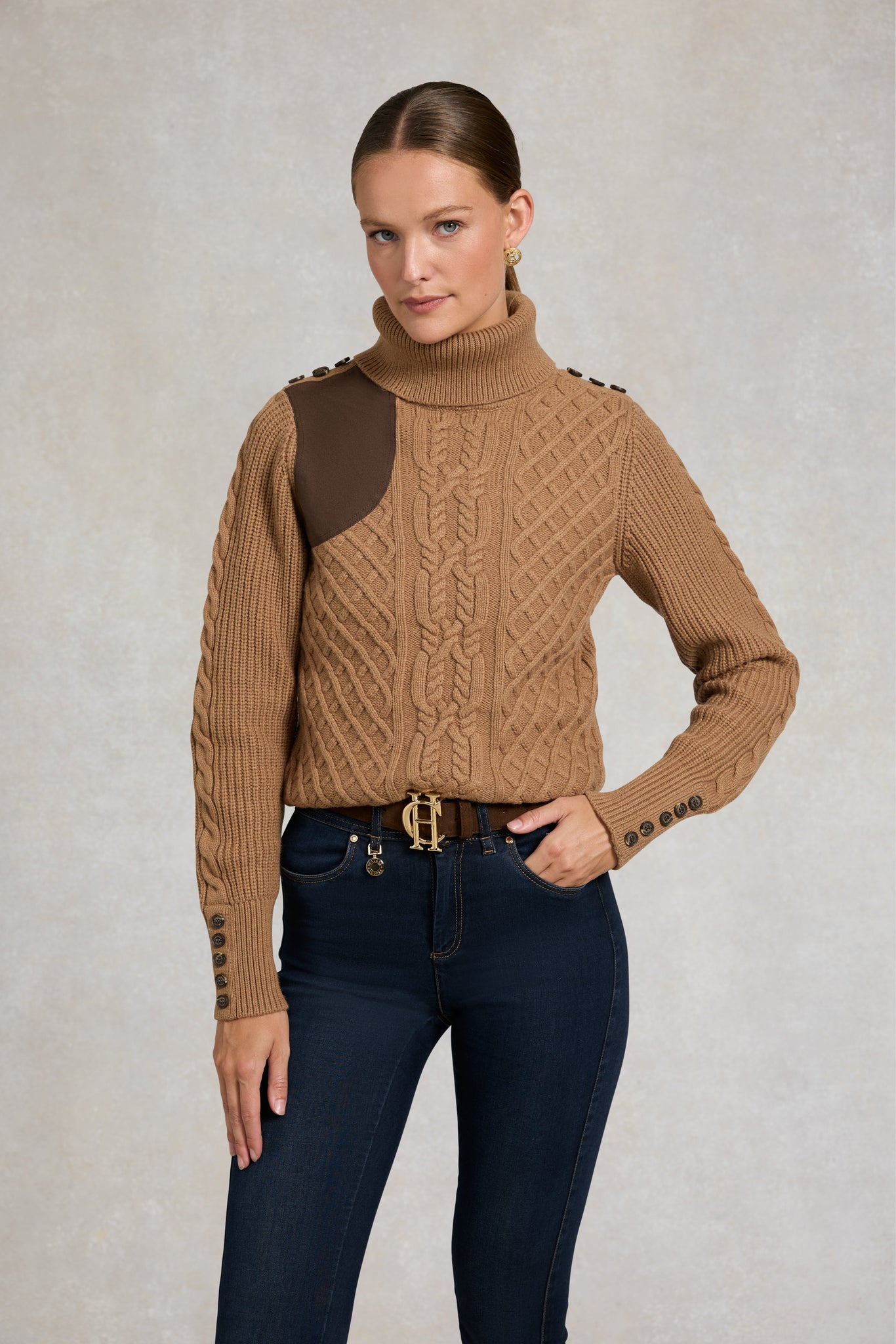 Country Roll Neck Knit (Caramel)