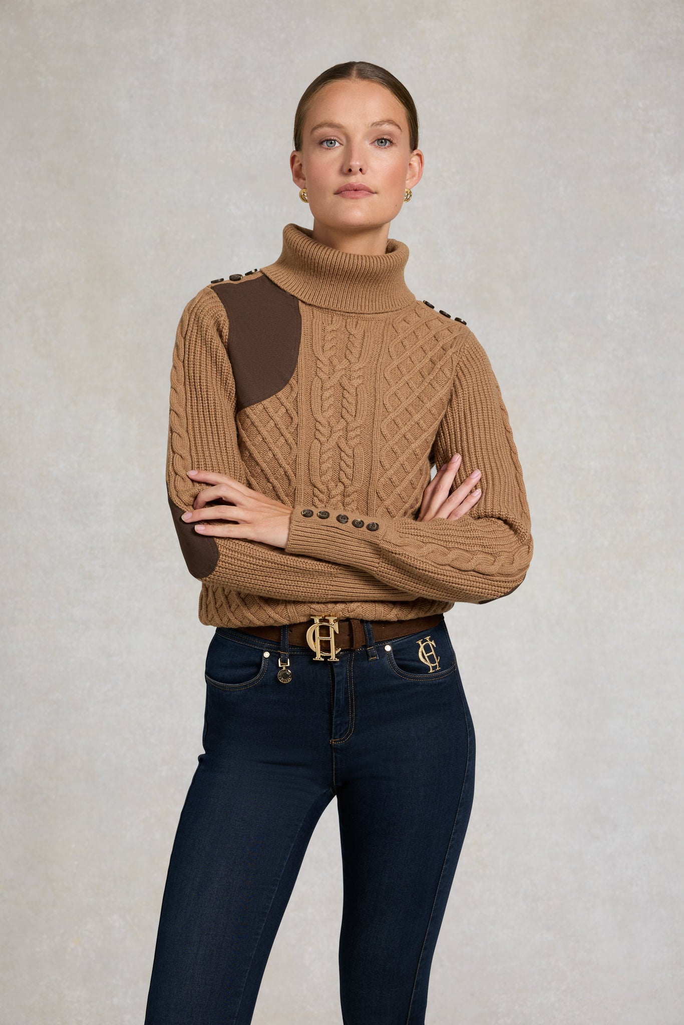 Country Roll Neck Knit (Caramel)