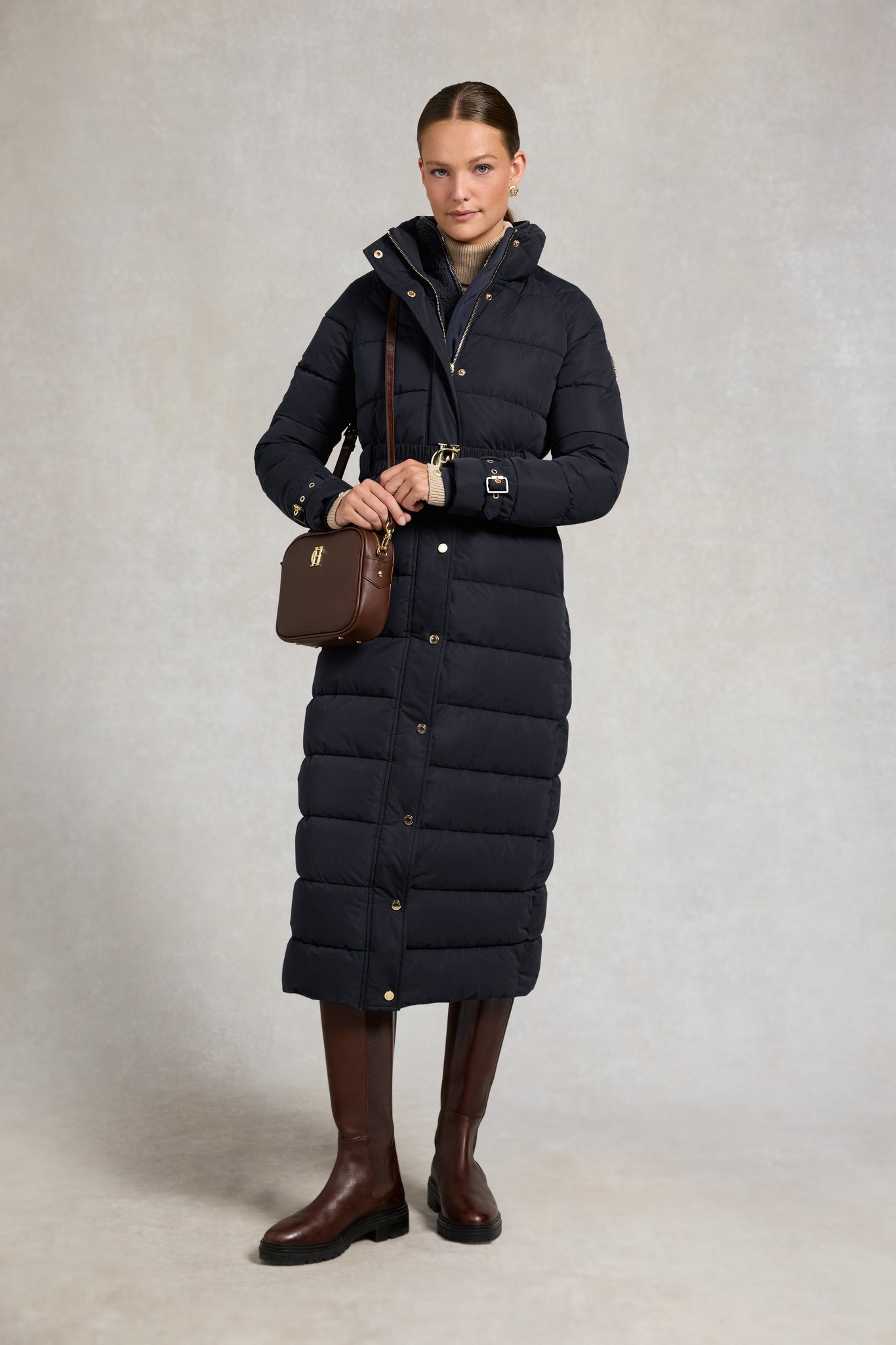 Arosa Luxe Longline Coat (Ink Navy)