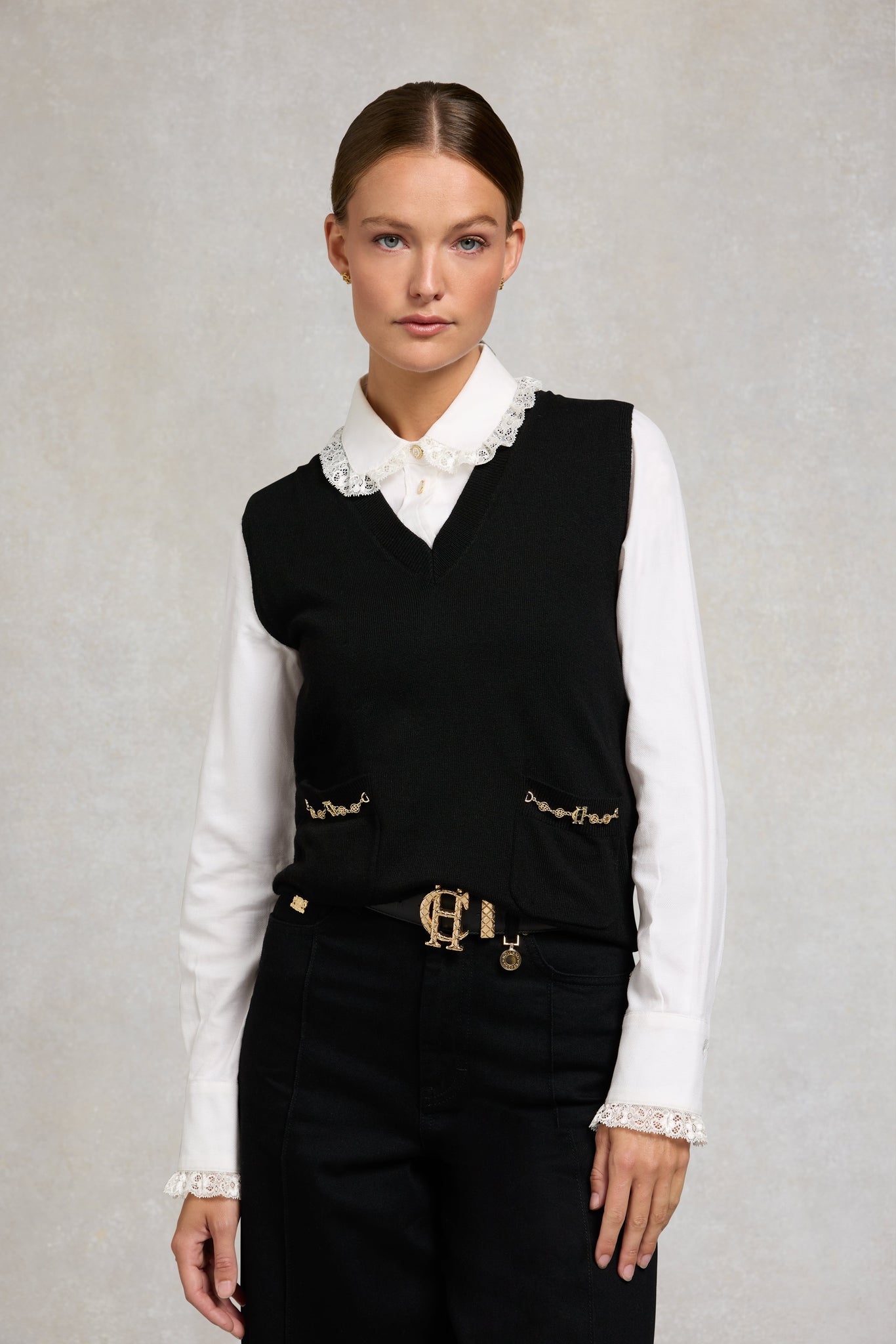 Louise Knitted Tank (Black)