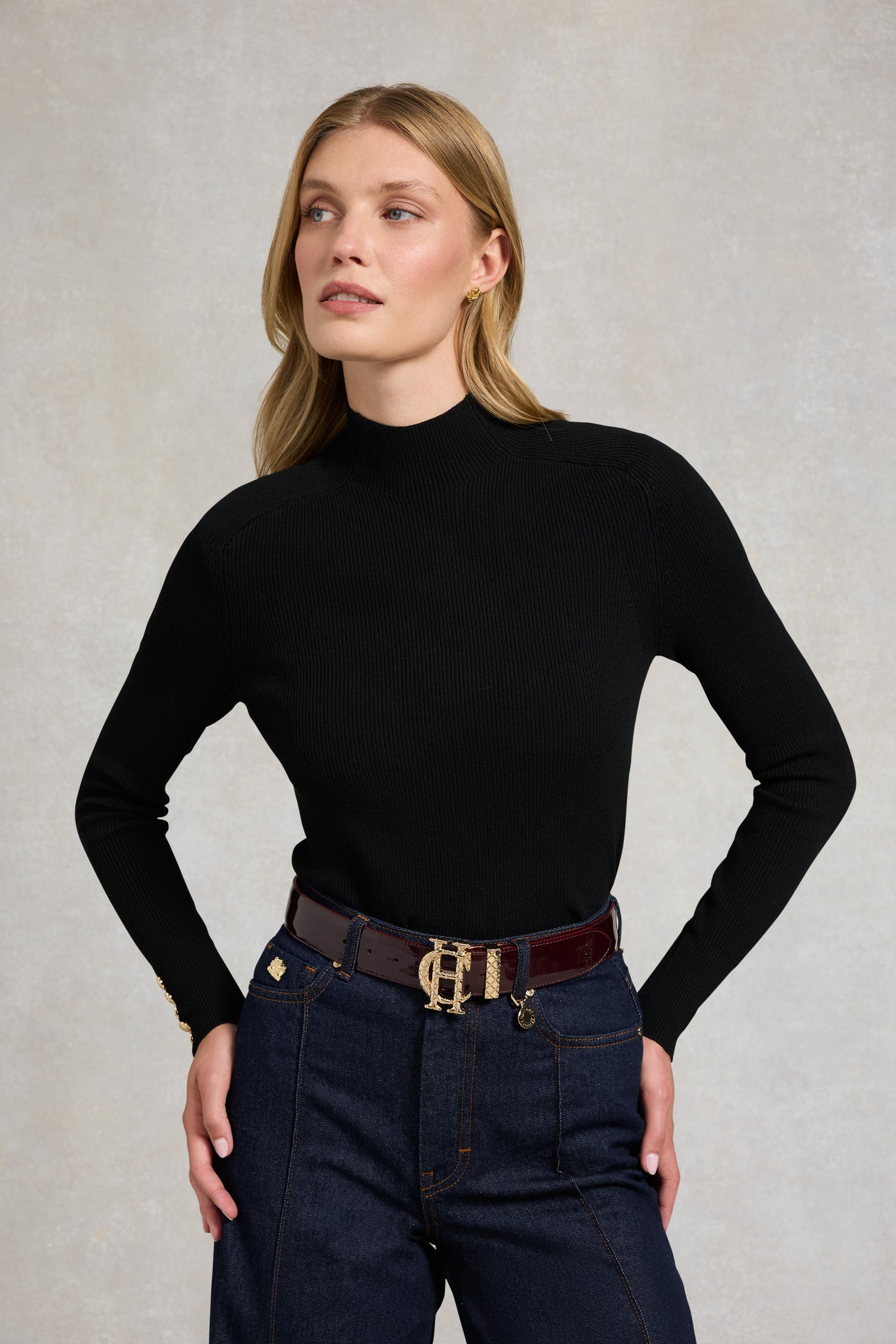 Quilted Classic Belt (Oxblood Patent)